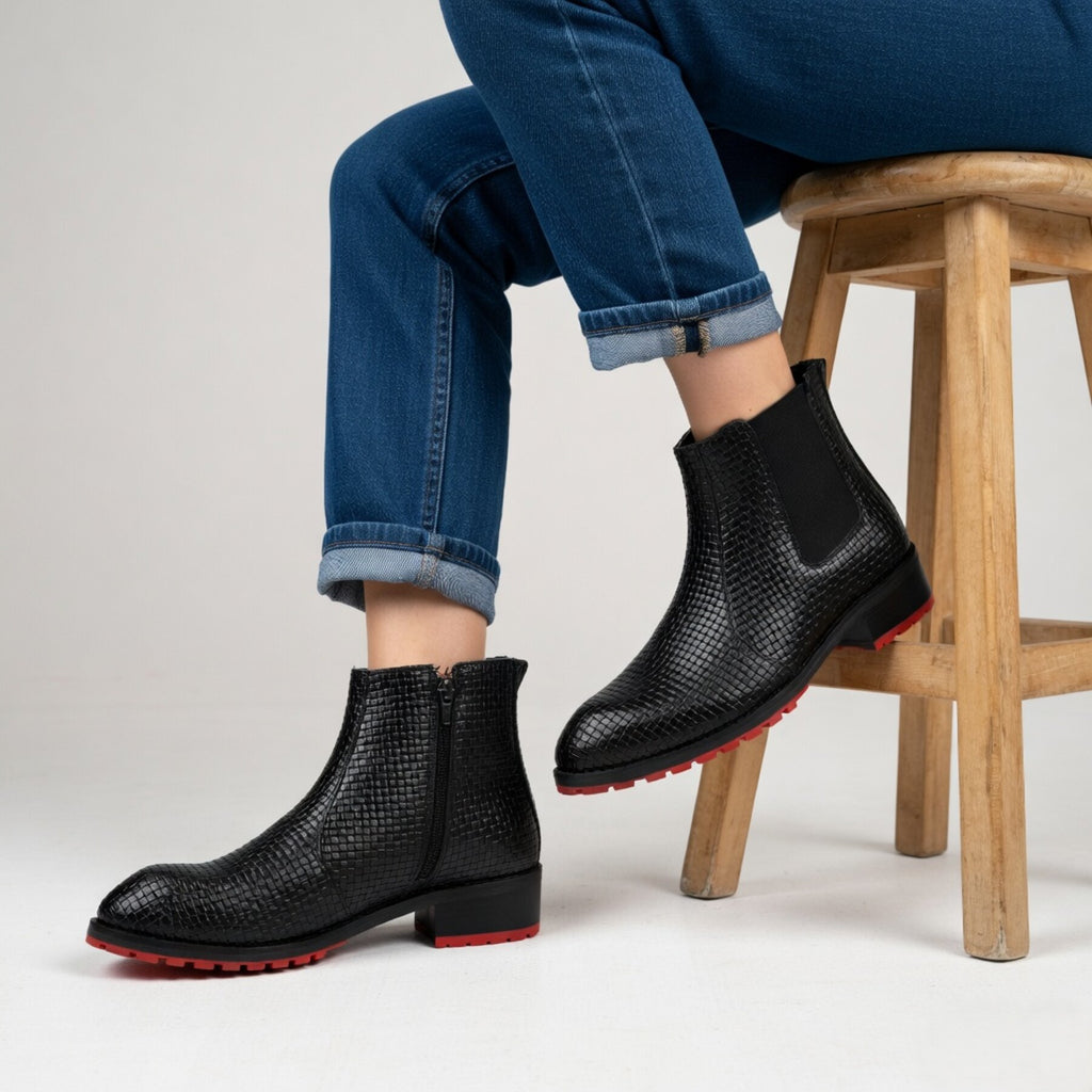 BAXXICO Stylish High Heel Boots with Premium Textured Designer Finish