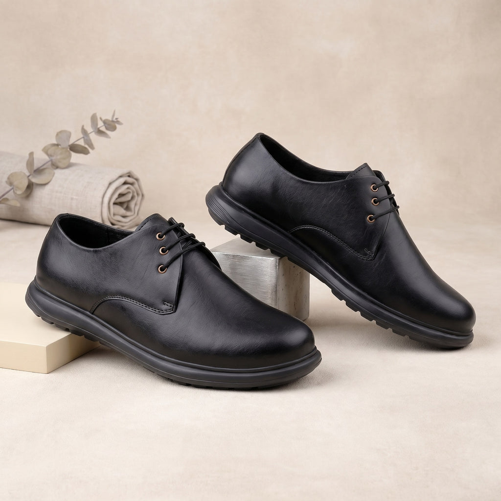 BAXXICO Modern Comfort Derby Shoes with Sleek Silhouette & Premium Everyday Wear