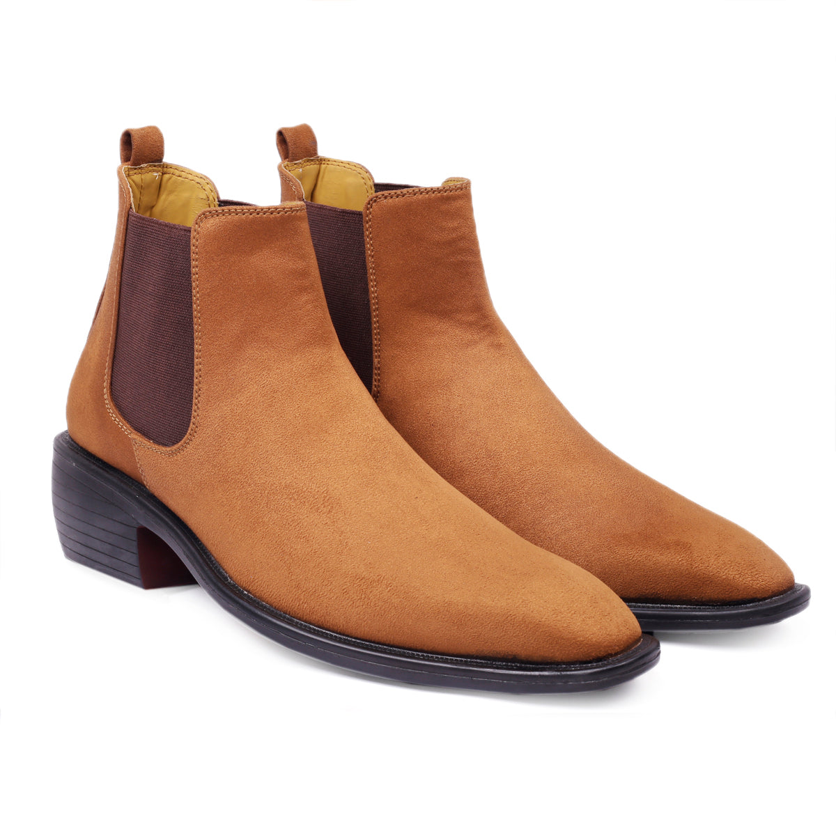 BAXXICO Mens Height Increasing Suede British Formal and Casual Wear Chelsea Boots