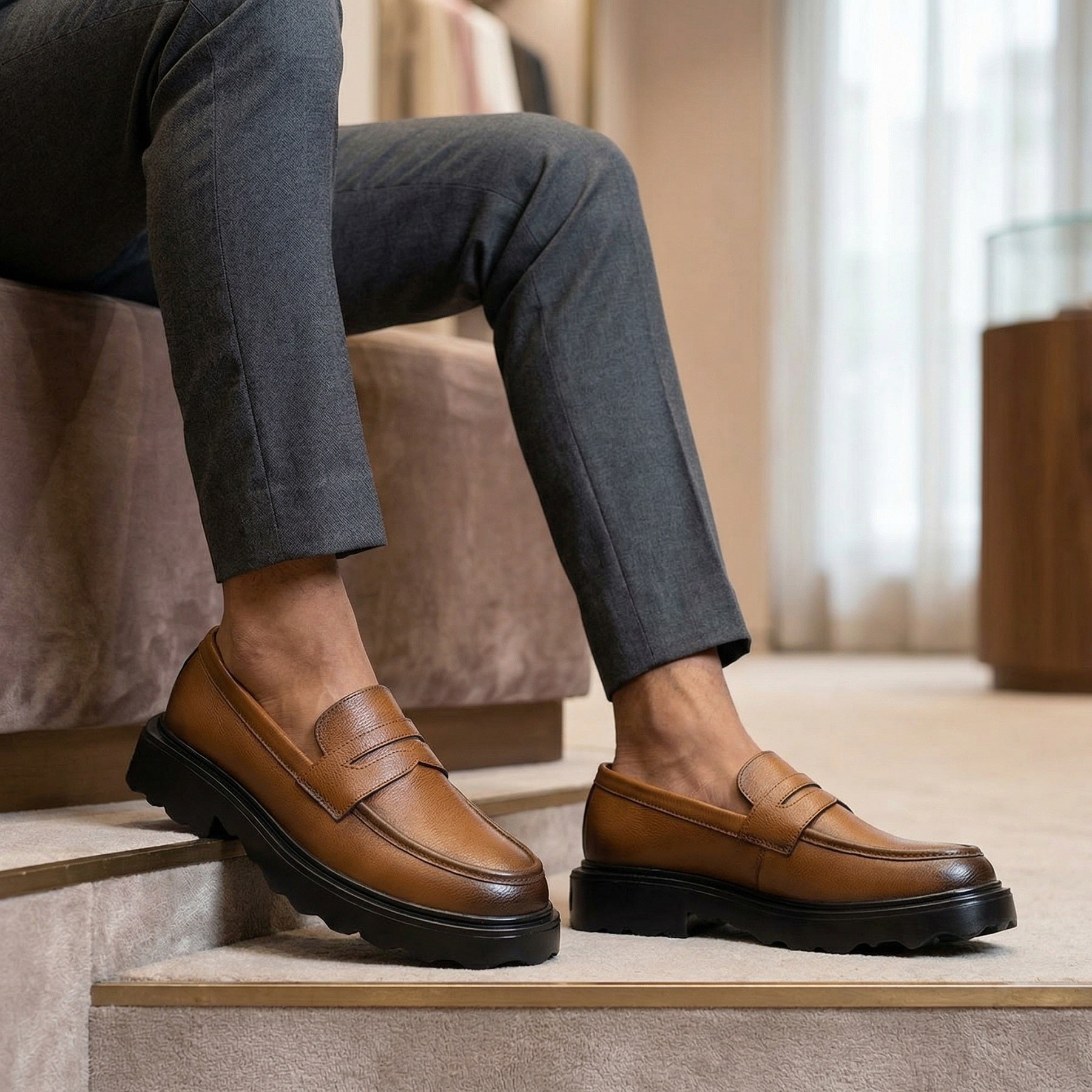 BAXXICO Stylish Black Loafers Crafted for Comfort & Bold Personality
