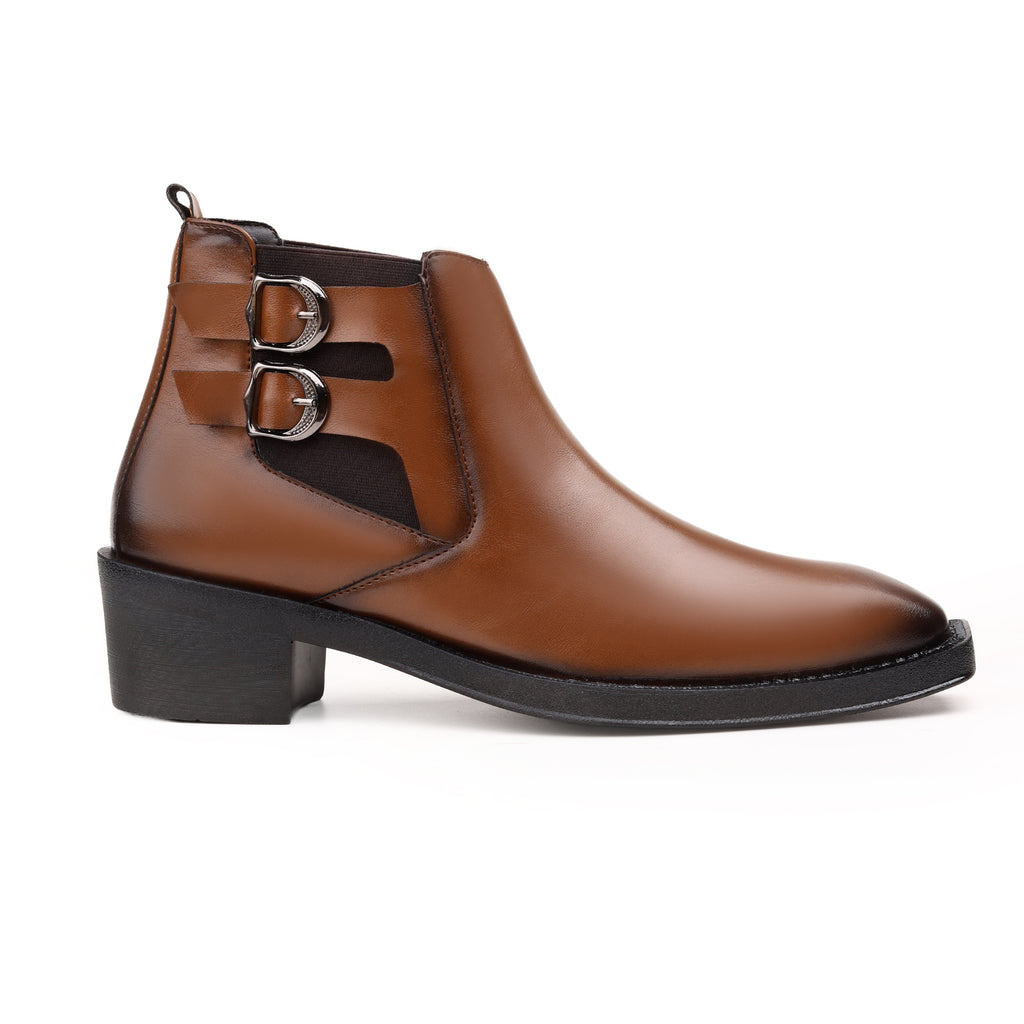 BAXXICO Mens Formal Chelsea Boots Extra Height Lift Comfortable Fashion Boots