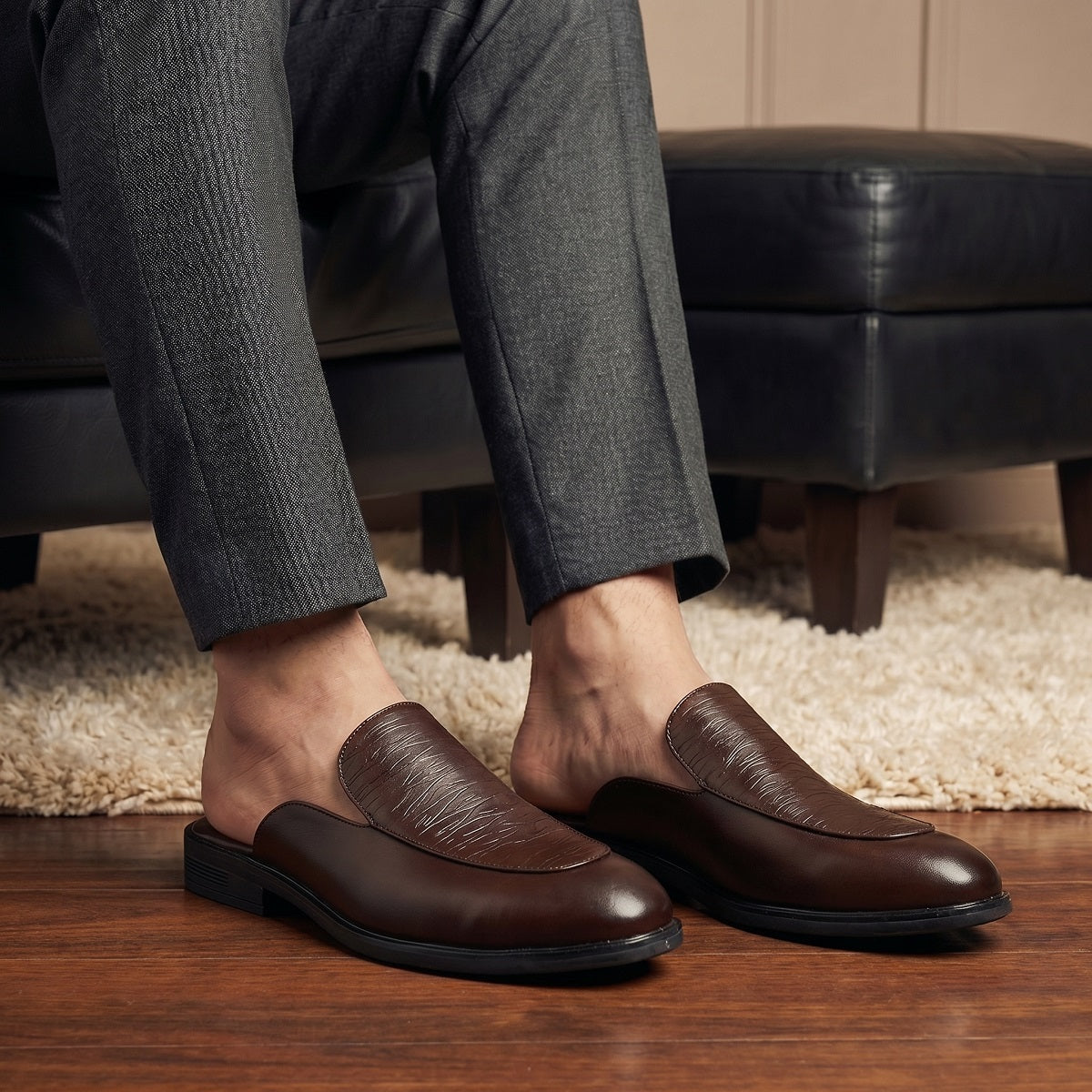 BAXXICO Luxury Slip On Mule Shoes for Smart Casual & Party Looks