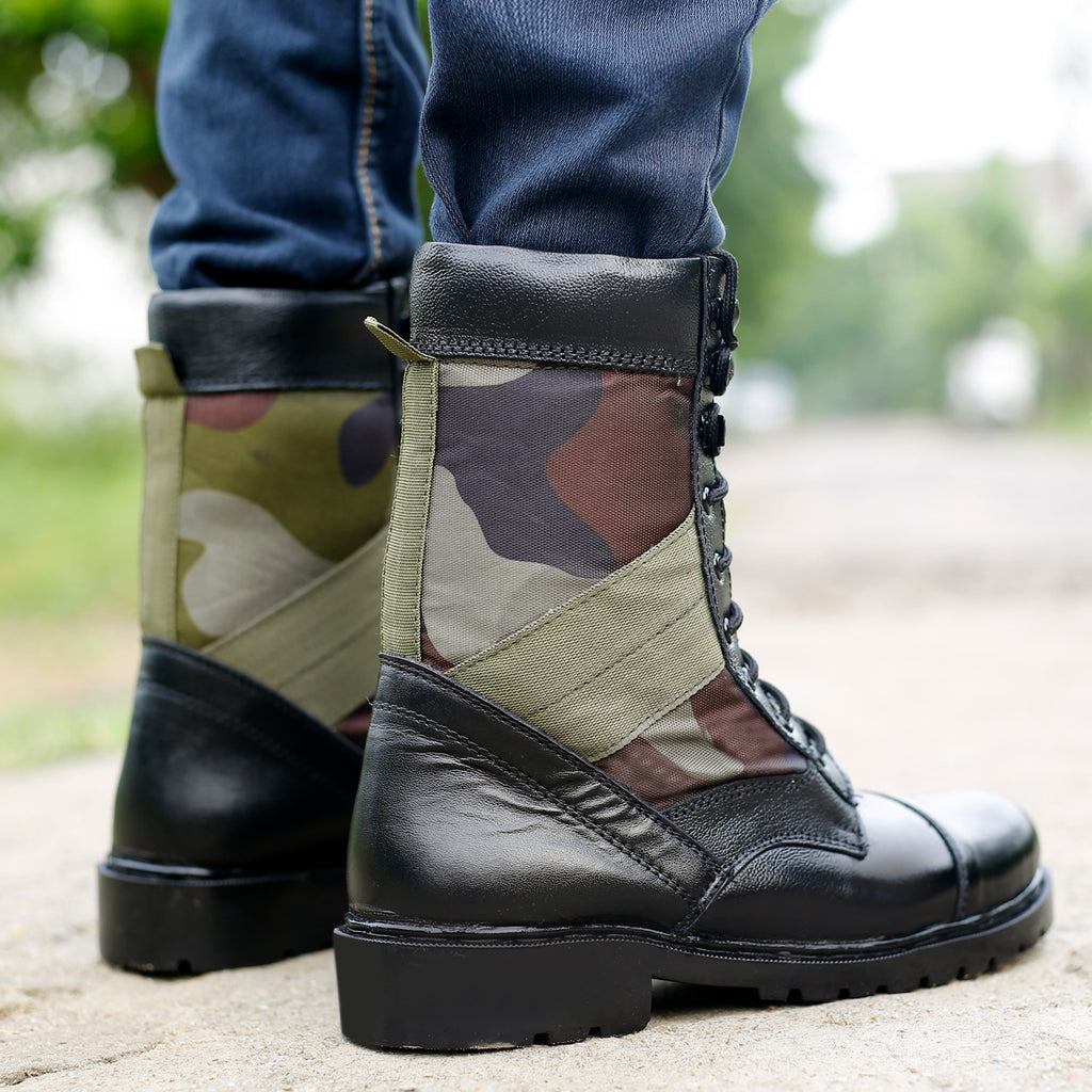 BAXXICO Mens Pure Vegan Leather High Ankle Army Boots