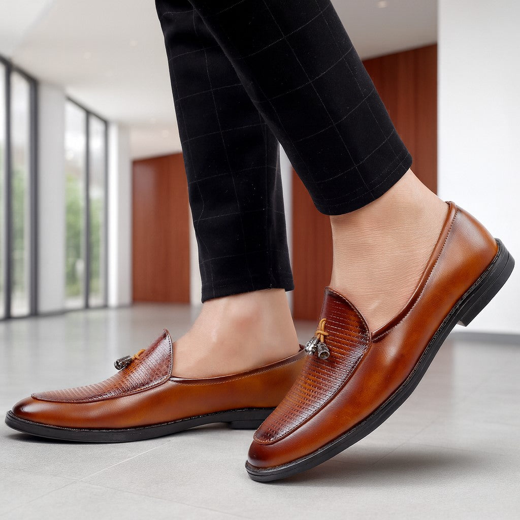 Baxxico Party Wear Premium Range Tassel Formal Slip ons for Men
