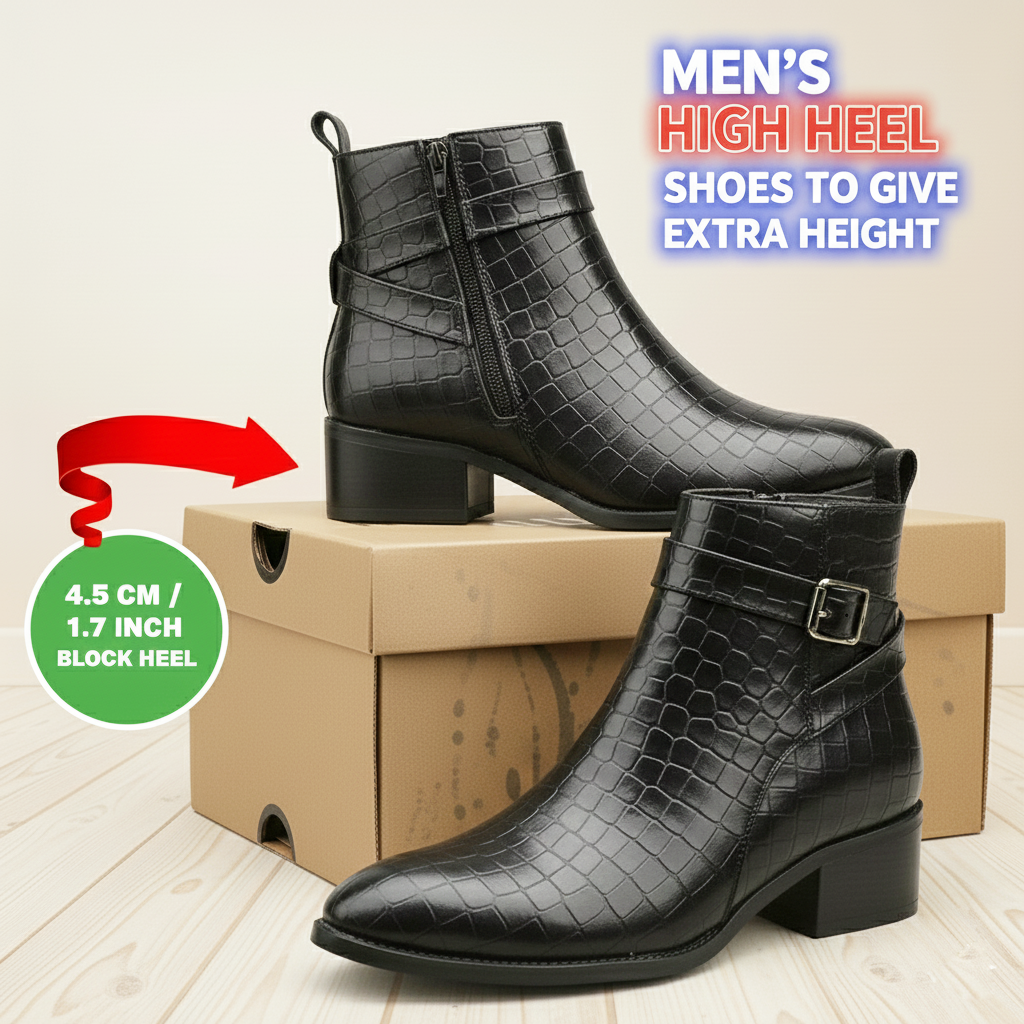 BAXXICO Elevation Plus Mens Height-Enhancing Boots 4.5 cm Lift