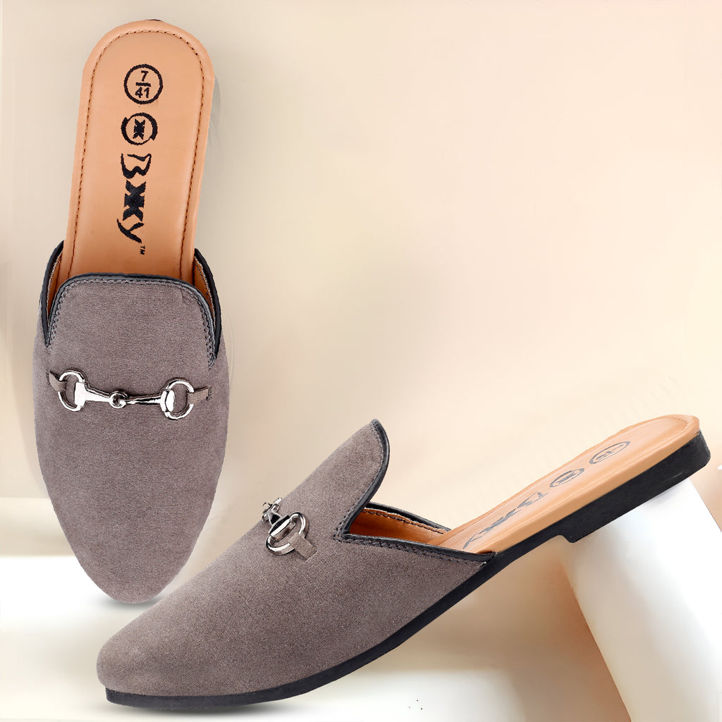 BAXXICO Mens Suede Material Latest Stylish Slip-on Mules