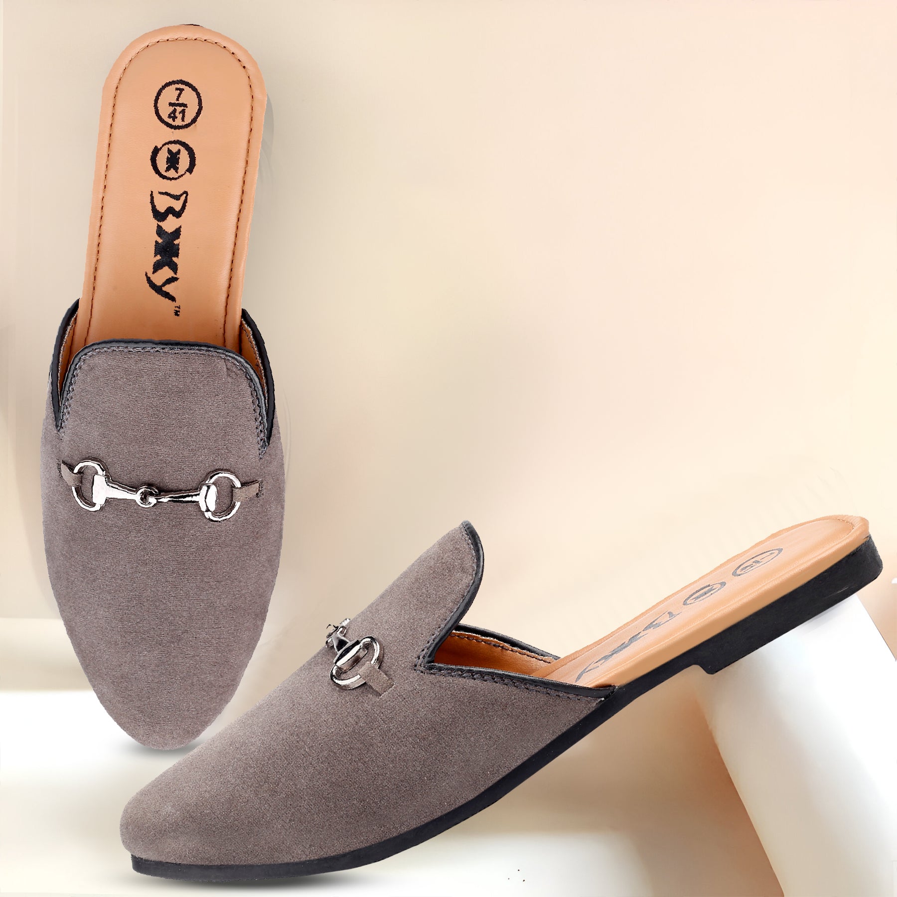 BAXXICO Mens Suede Material Latest Stylish Slip-on Mules