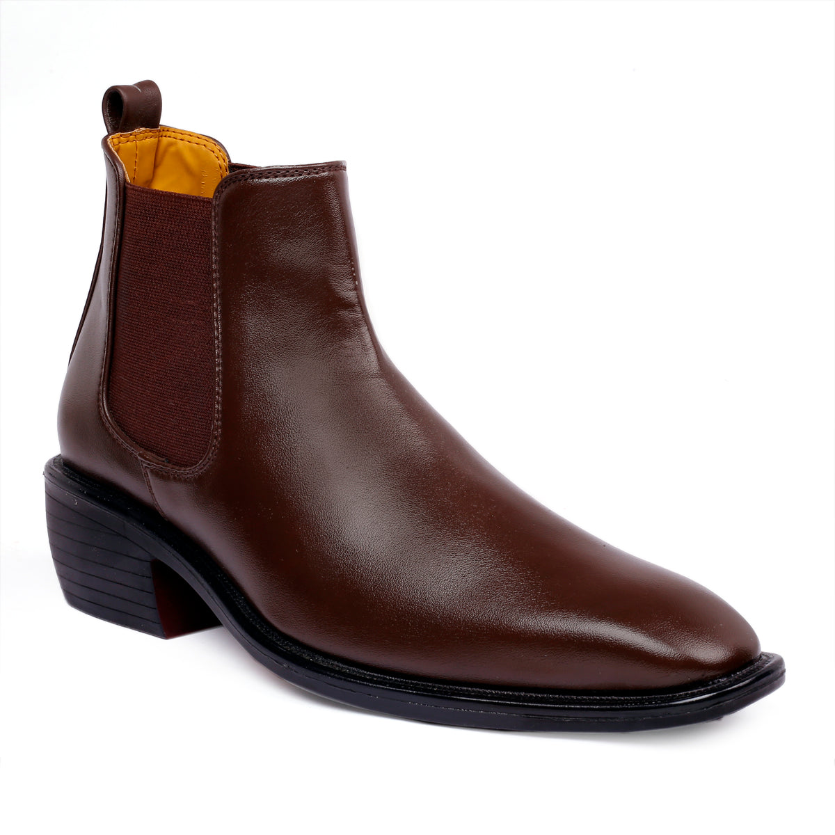 BAXXICO 2 Inch Height Increasing Faux Vegan Leather Chelsea Boots for Men