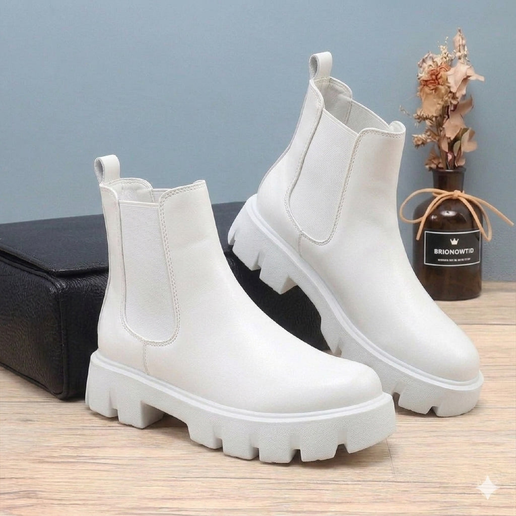 Baxxico Faux Vegan Leather Chelsea Ankle Slip on Boots for Men