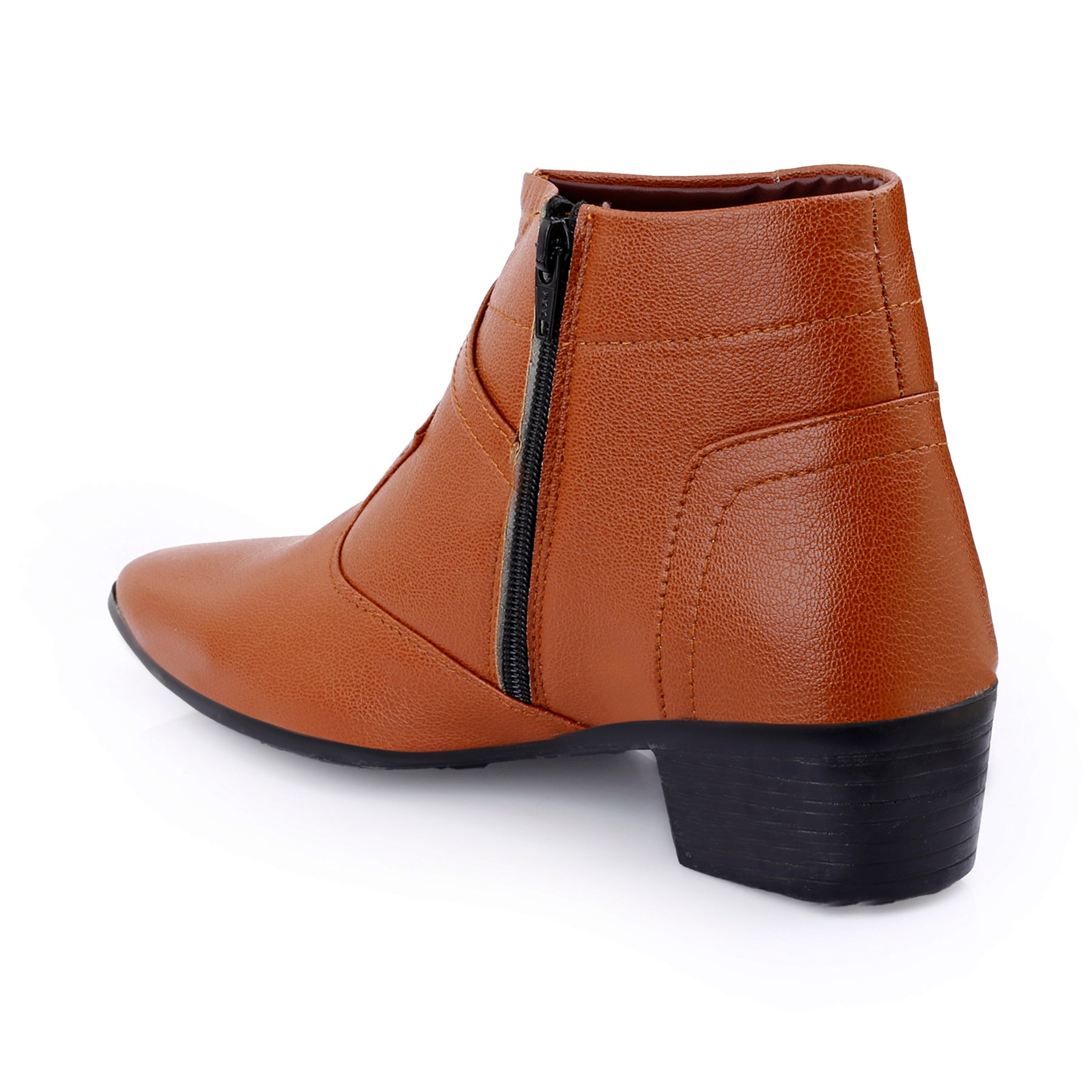 BAXXICO 2 Inch Height Increasing Ankle Zipper Boots For Men