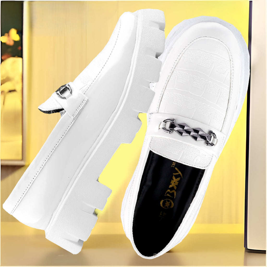 Baxxico Premium Patent Vegan Buckle Slip ons for Men