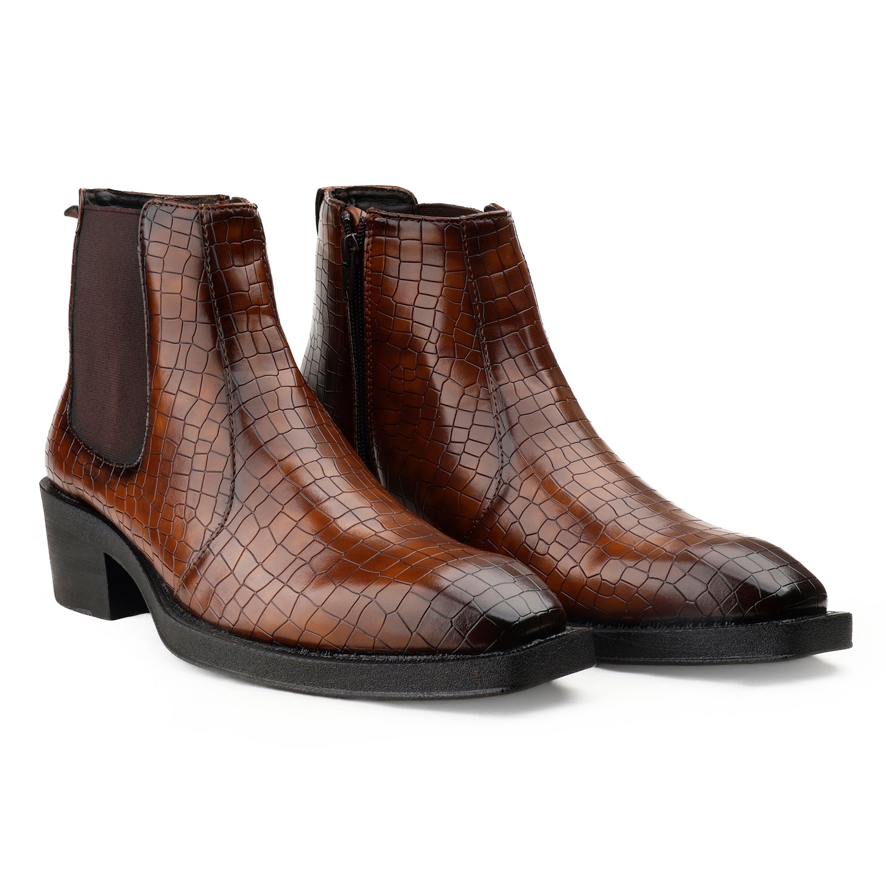 BAXXICO Mens 2 Inch Heel Height Boots Stylish Elevation with Comfort