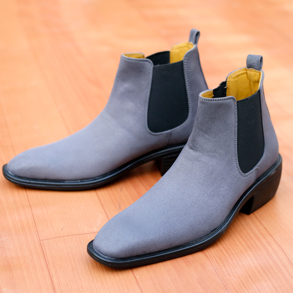 BAXXICO Mens Height Increasing Suede British Formal and Casual Wear Chelsea Boots