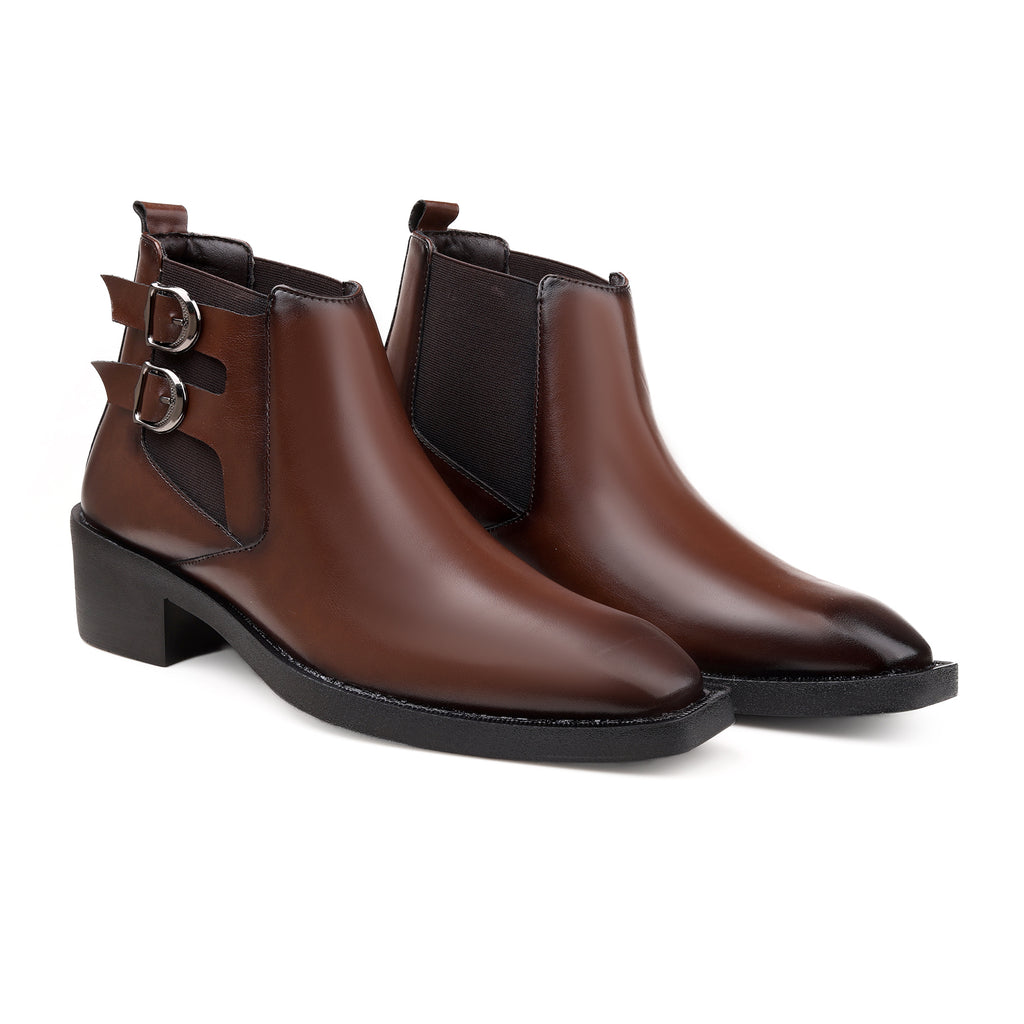 BAXXICO Mens Formal Chelsea Boots Extra Height Lift Comfortable Fashion Boots