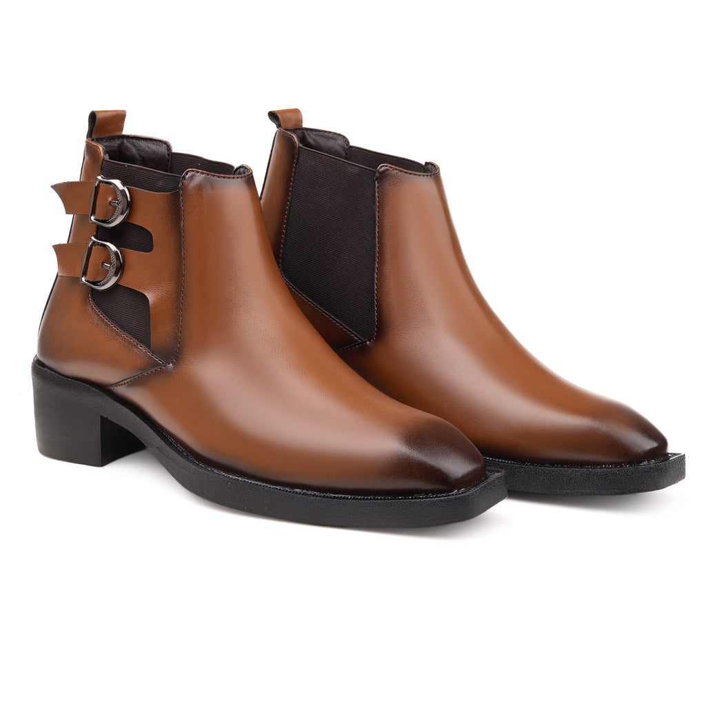 BAXXICO Mens Formal Chelsea Boots Extra Height Lift Comfortable Fashion Boots