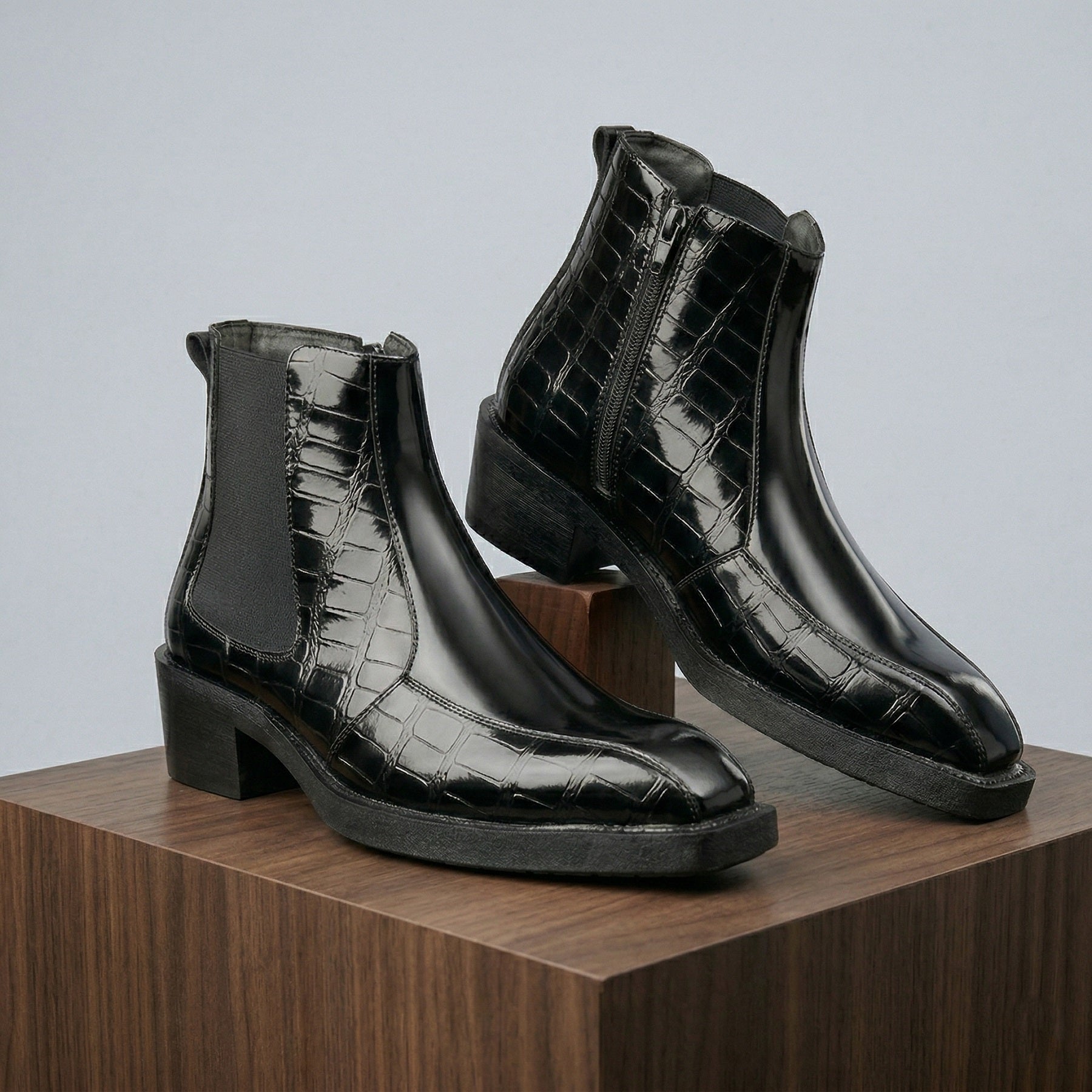 BAXXICO Mens Elevator Boots for Extra 2 Inches Height