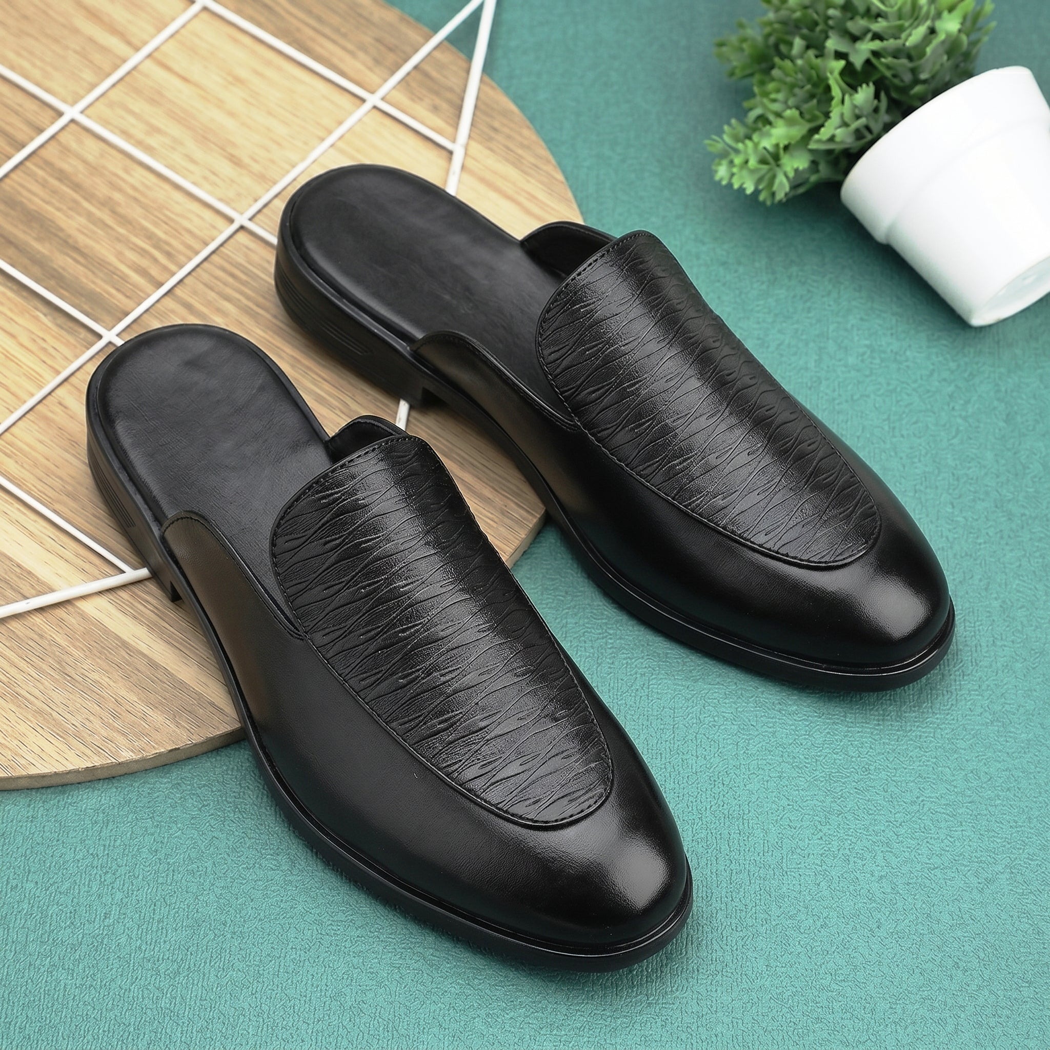 BAXXICO Luxury Slip On Mule Shoes for Smart Casual & Party Looks