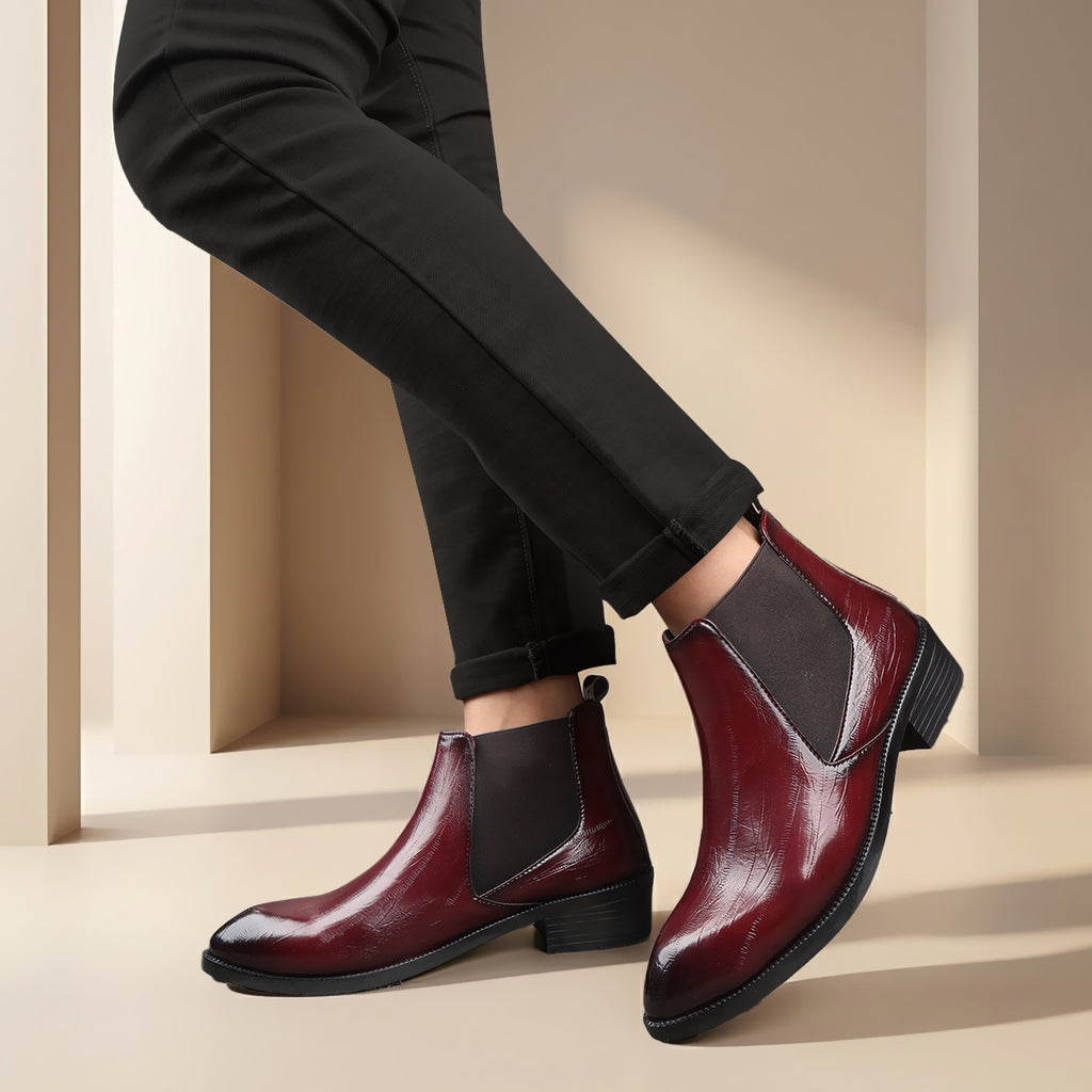 BAXXICO Mens Elevator Chelsea Boots Increase Height with Premium Style