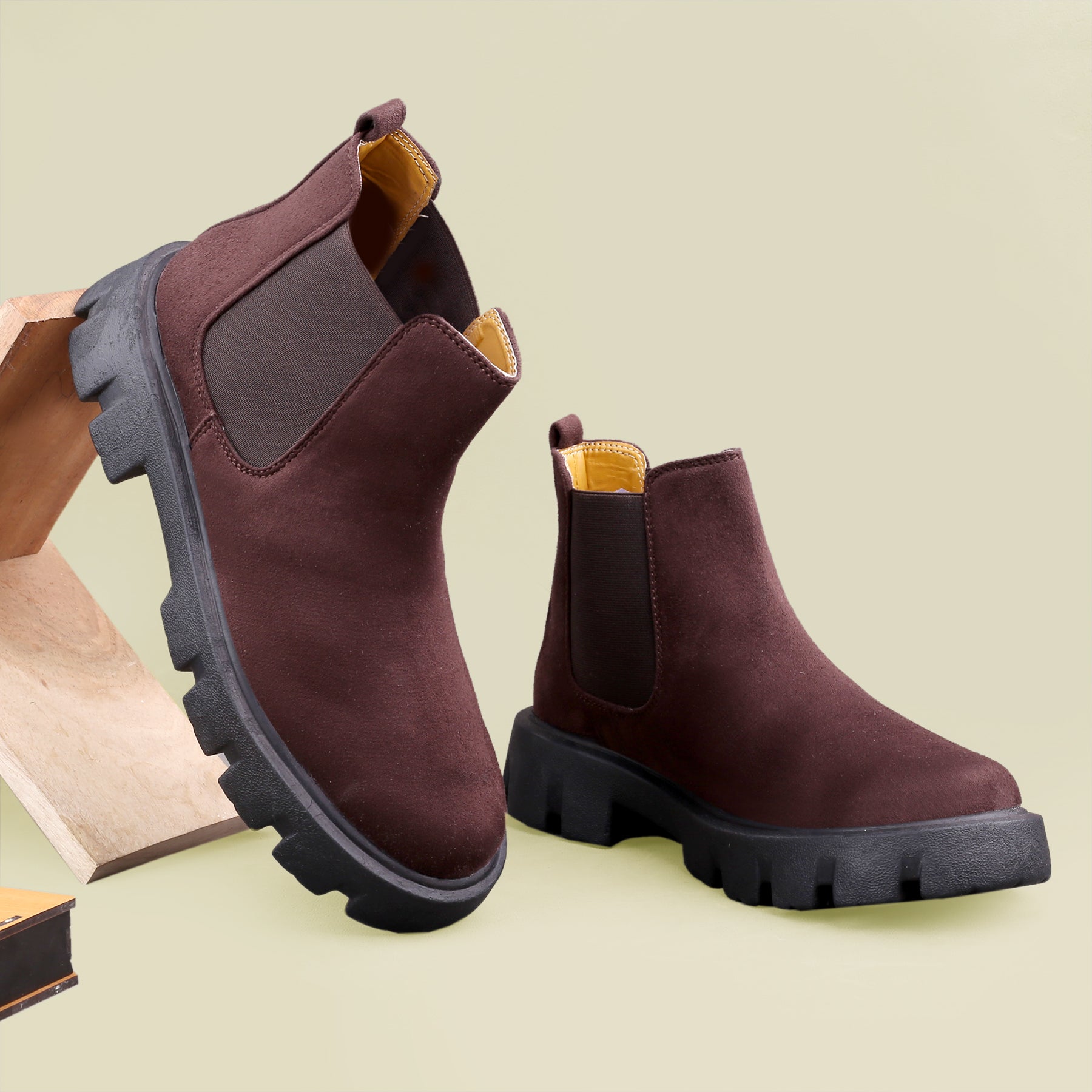 Baxxico Vegan Suede Ultra Comfortable Slip-on Boots for Men