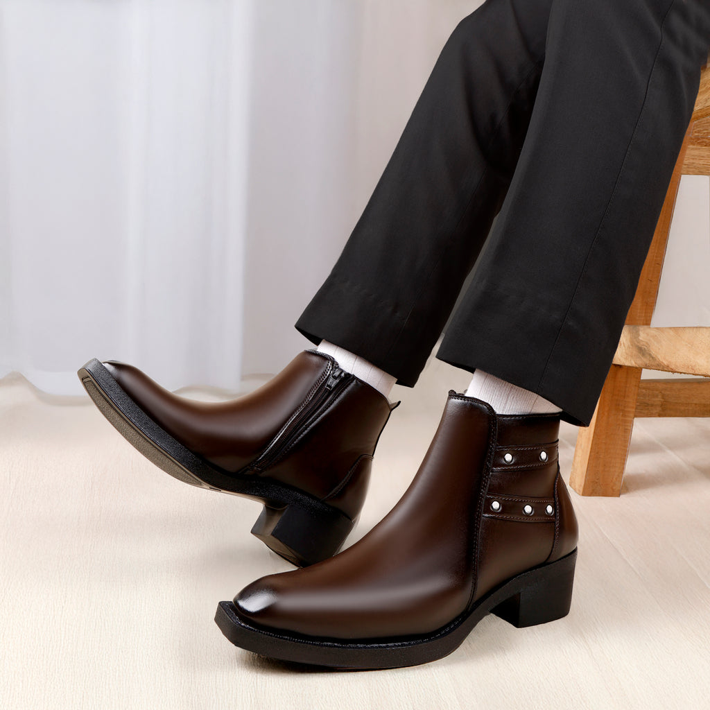 BAXXICO 2 Inch Height Lift Boots Stylish Elevator Footwear for Men