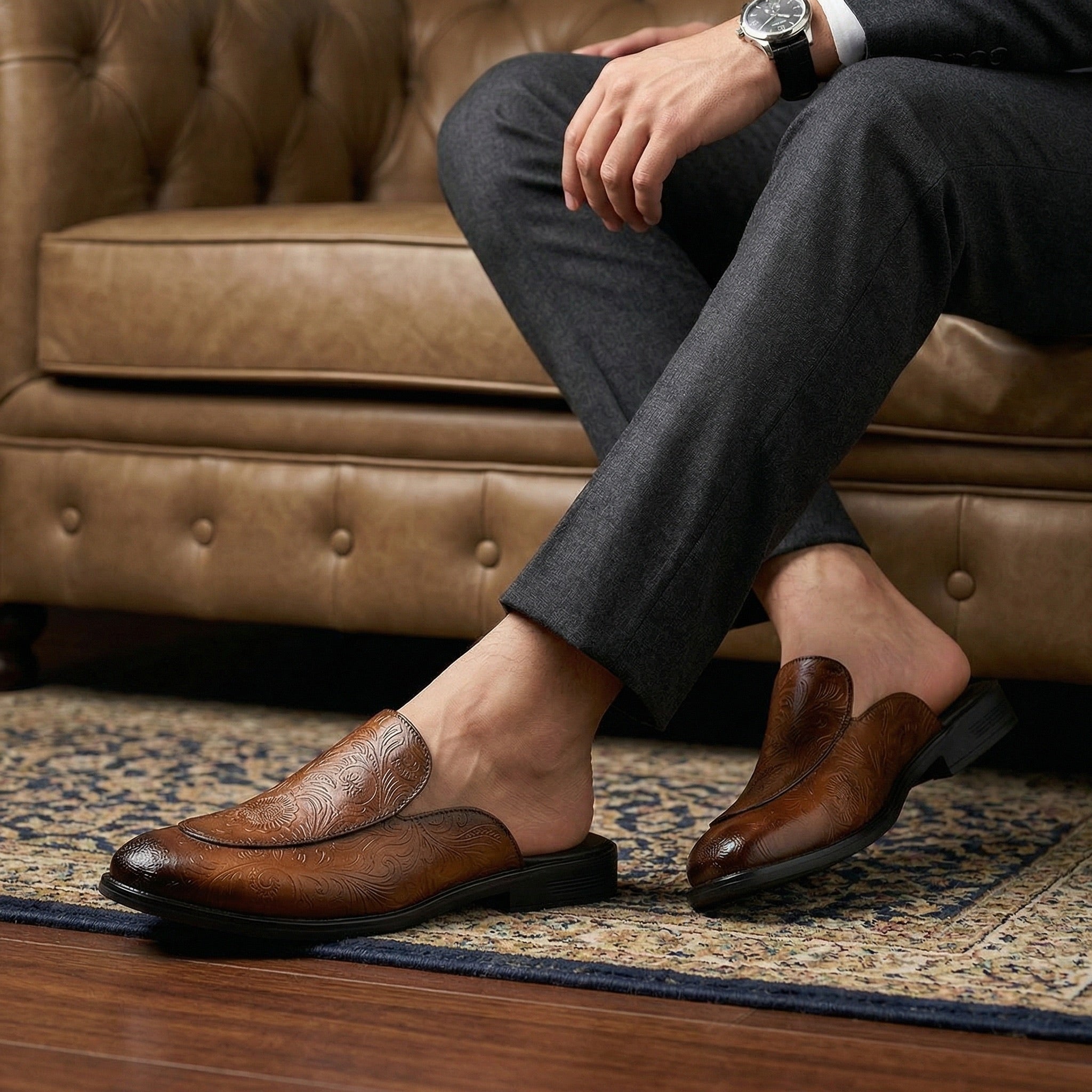 BAXXICO Luxury Slip On Mule Shoes Crafted for Bold Modern Fashion