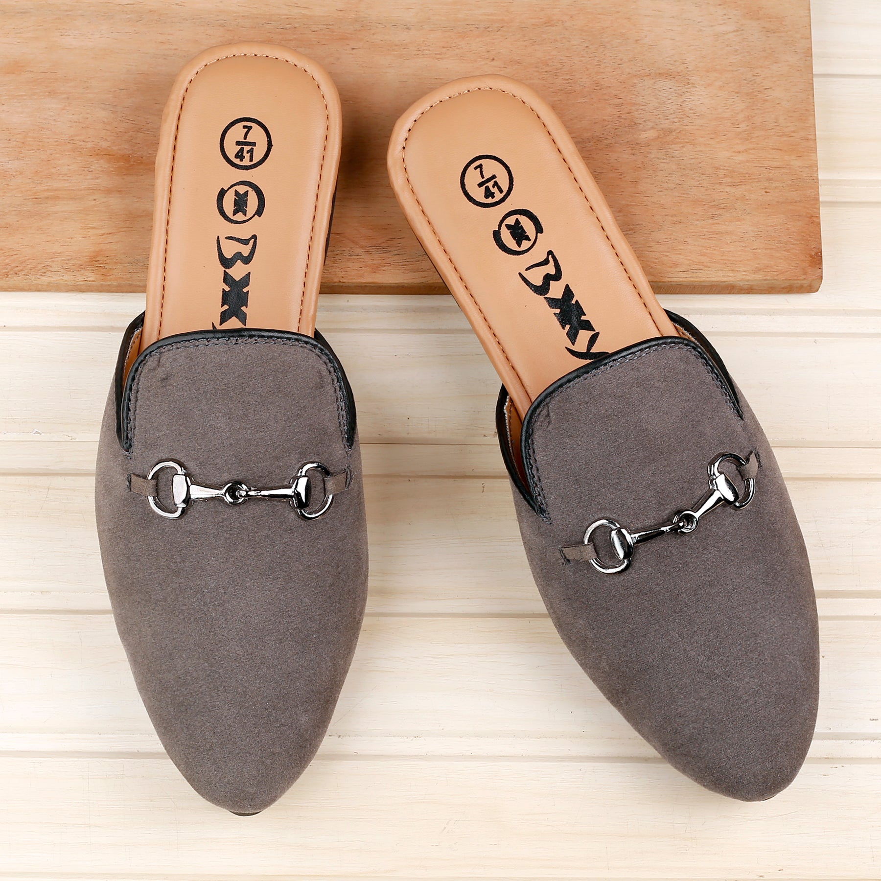 BAXXICO Mens Suede Material Latest Stylish Slip-on Mules