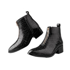 BAXXICO Mens Ankle Boots Stylish Zip Up Boots for Office Travel and Daily Wear