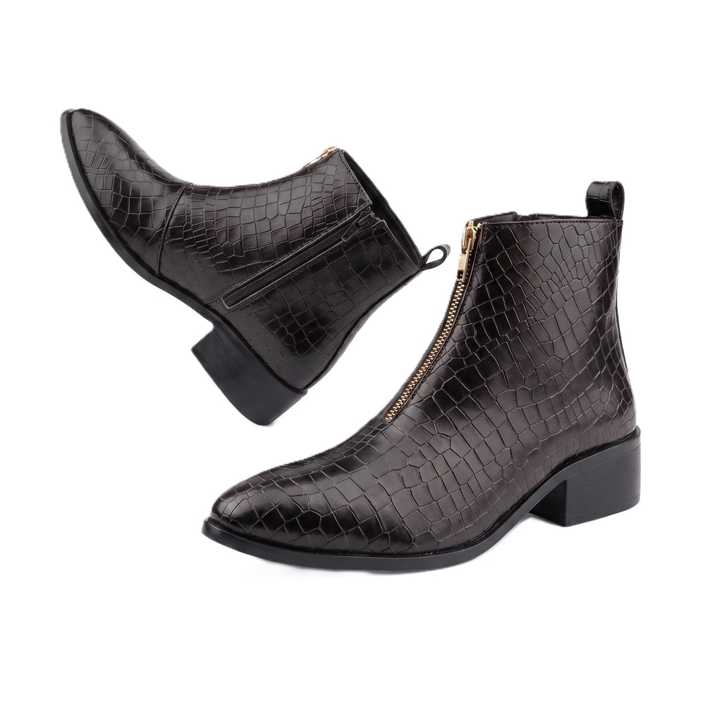 BAXXICO Mens Ankle Boots Stylish Zip Up Boots for Office Travel and Daily Wear