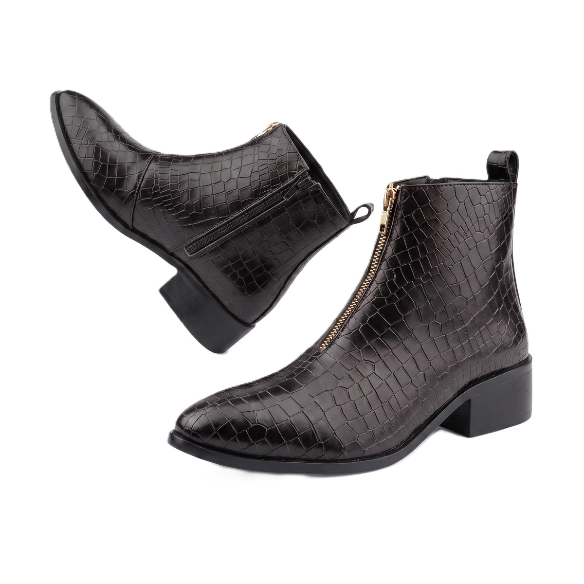 BAXXICO Mens Ankle Boots Stylish Zip Up Boots for Office Travel and Daily Wear