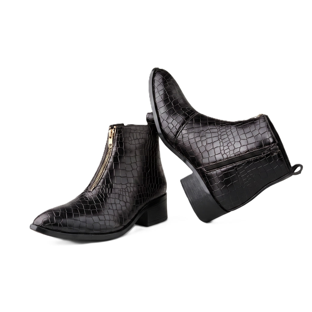 BAXXICO Mens Ankle Boots Stylish Zip Up Boots for Office Travel and Daily Wear