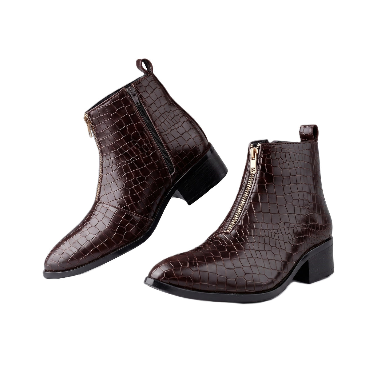 BAXXICO Mens Ankle Boots Stylish Zip Up Boots for Office Travel and Daily Wear