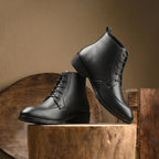 BAXXICO Mens Faux Leather Lace Up Ankle Boots with TPR Sole
