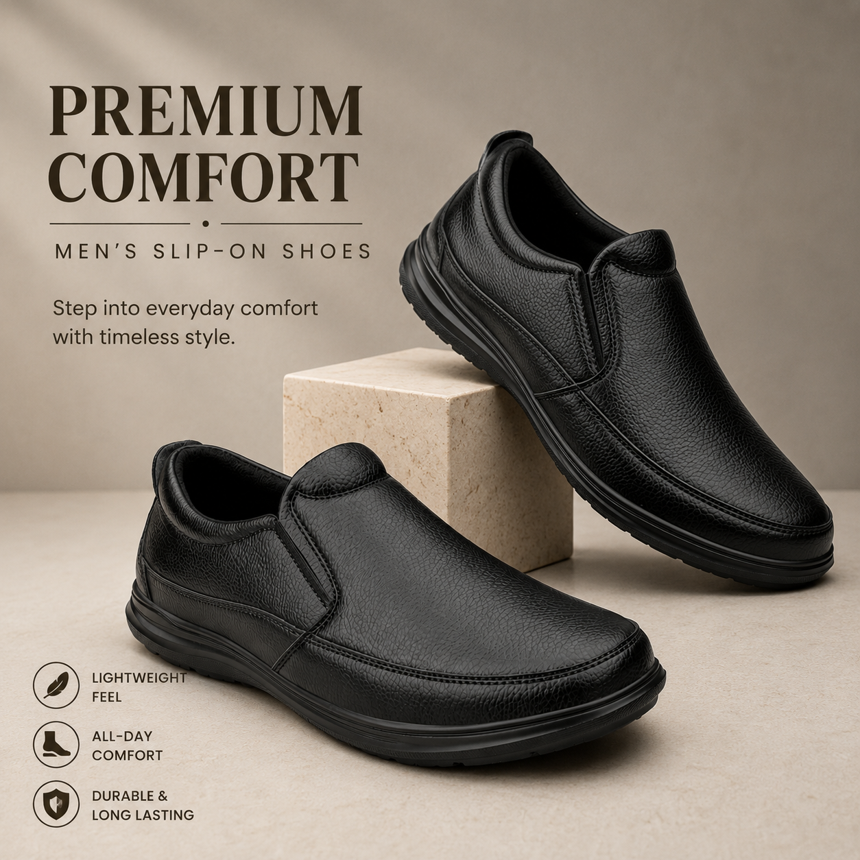 BAXXICO Mens Premium Comfort Slip On Shoes