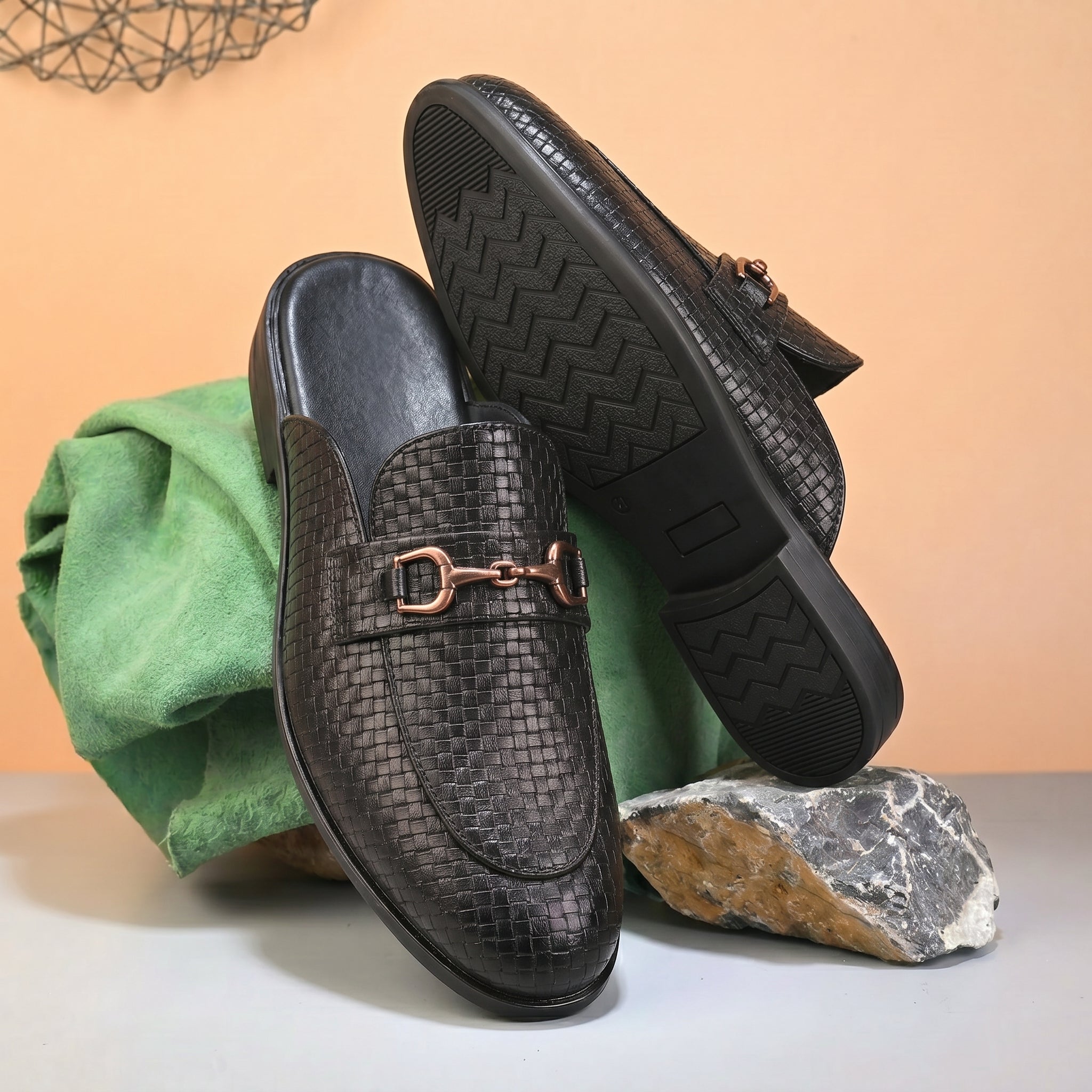 BAXXICO Premium Faux Leather Slip On Mule Loafers for Men