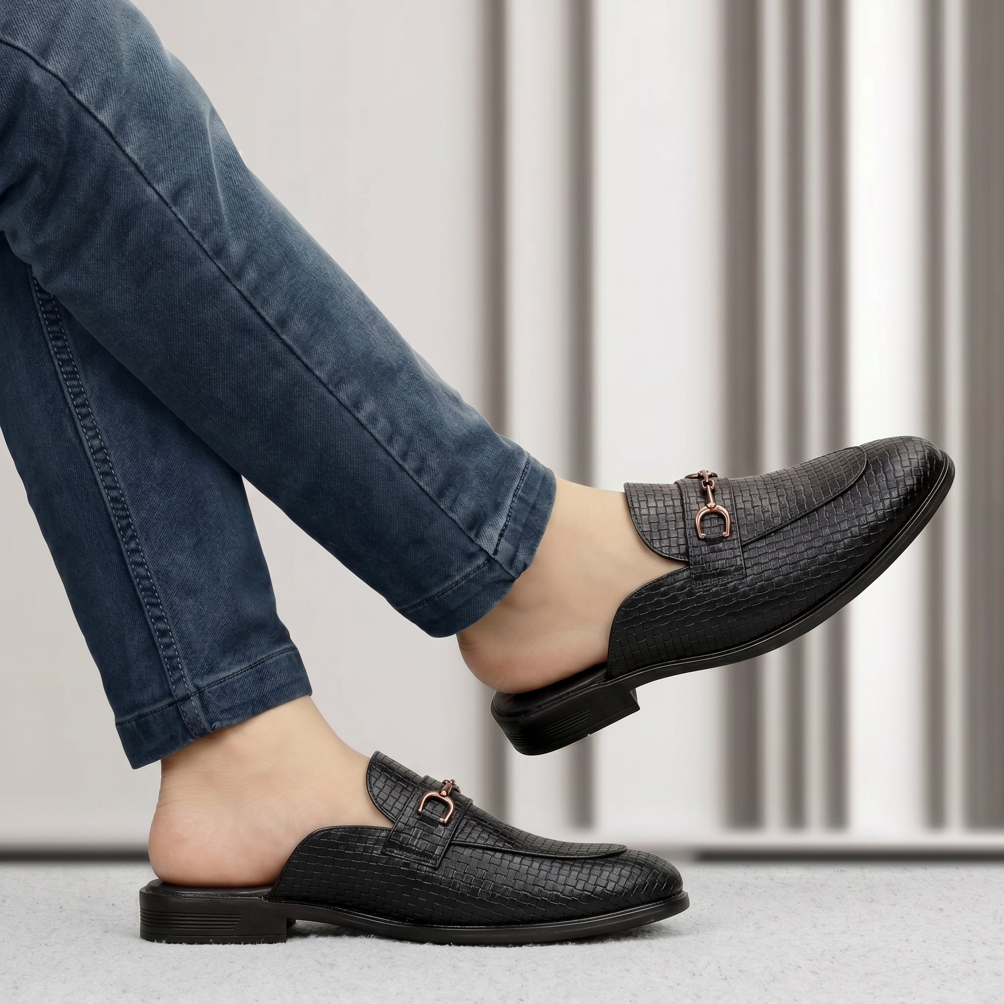 BAXXICO Premium Faux Leather Slip On Mule Loafers for Men