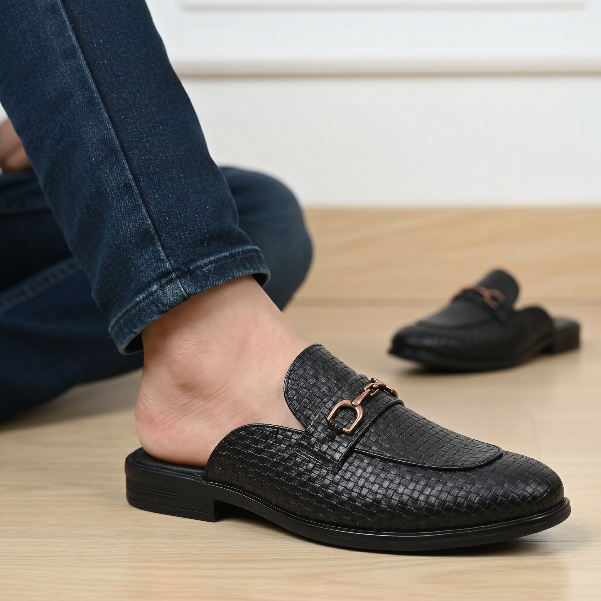 BAXXICO Premium Faux Leather Slip On Mule Loafers for Men
