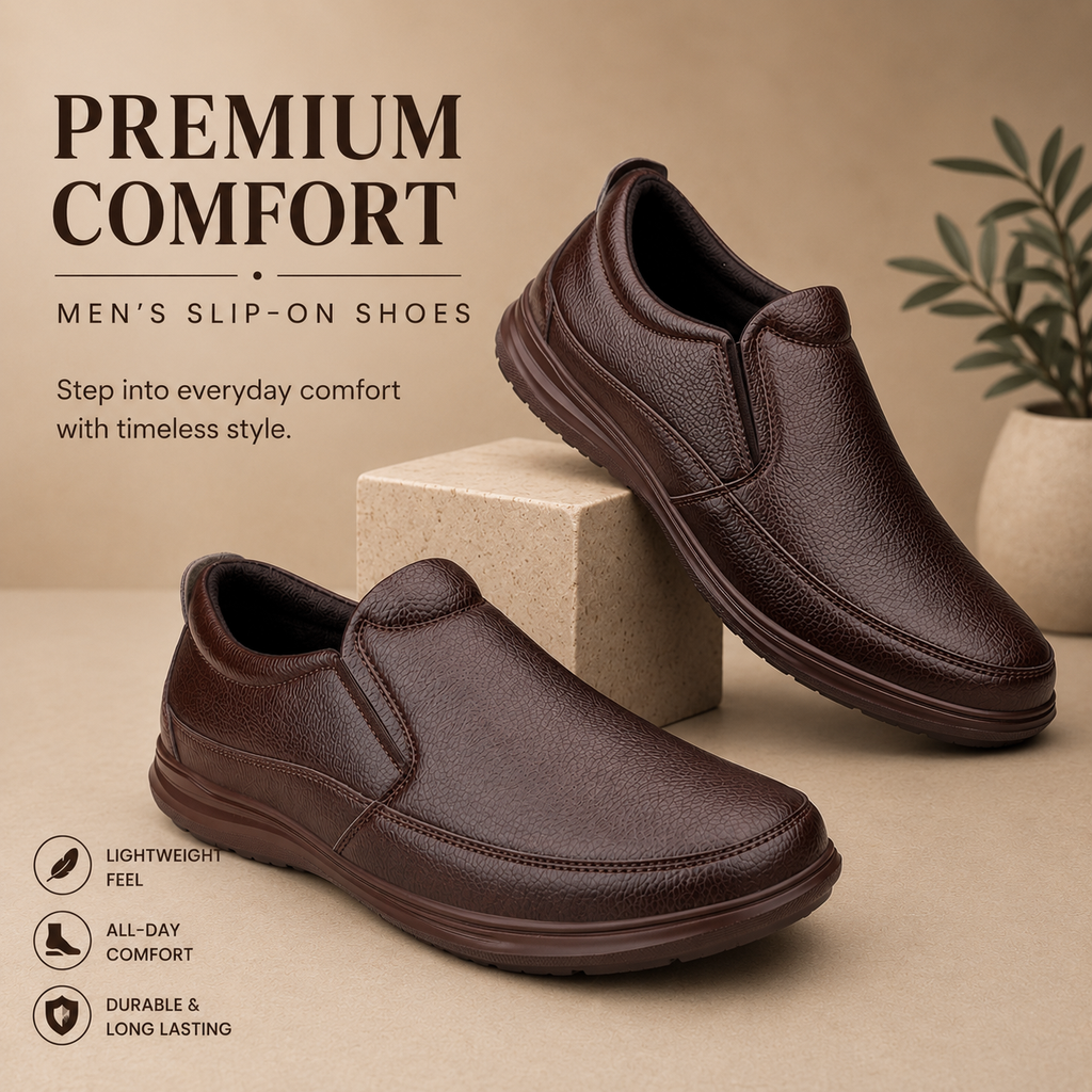 BAXXICO Mens Premium Comfort Slip On Shoes
