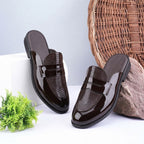 BAXXICO Luxury Patent Slip On Mule for Men