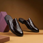 BAXXICO Luxury Patent Slip On Mule for Men