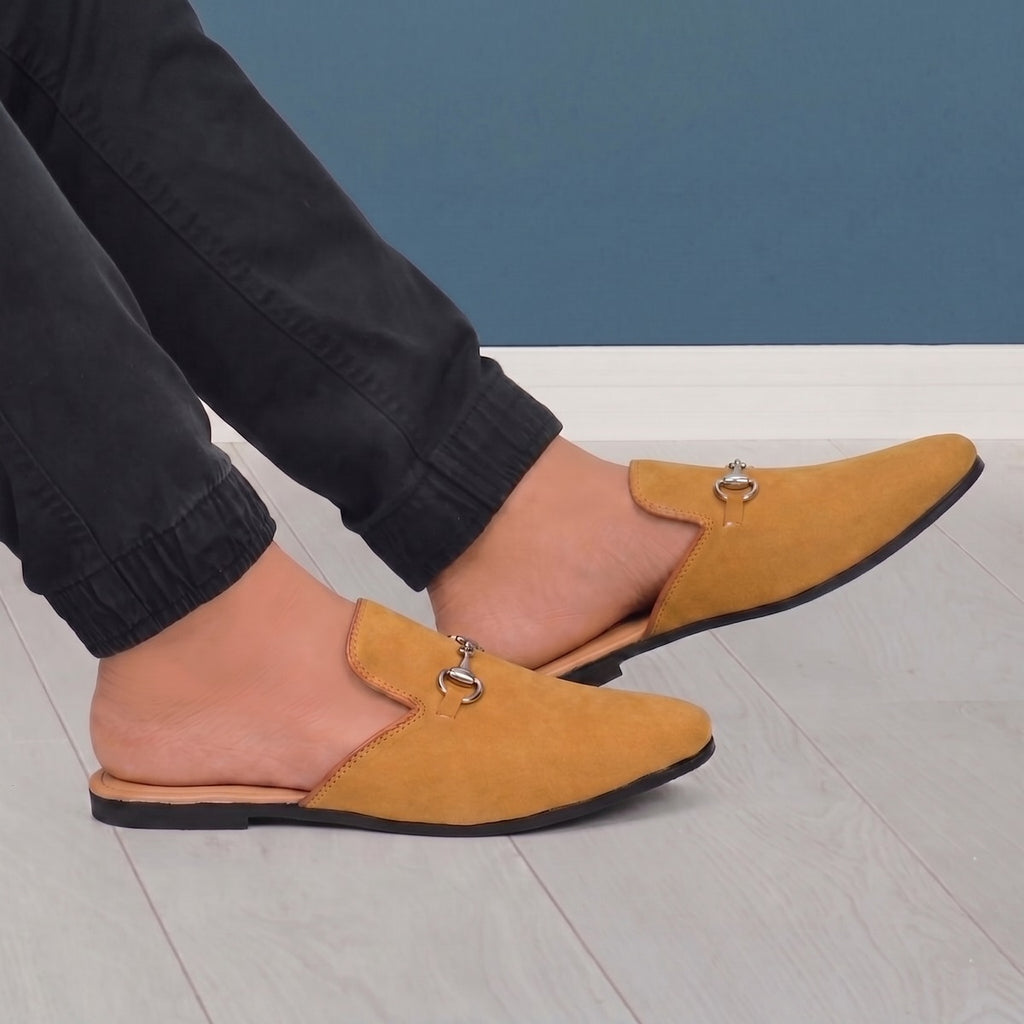 BAXXICO Mens Suede Material Latest Stylish Slip-on Mules