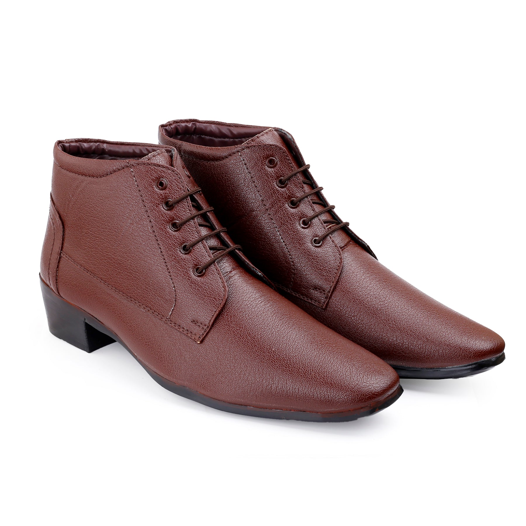 Mens Height Increasing Derby Faux Vegan Leather Formal Wear Boots