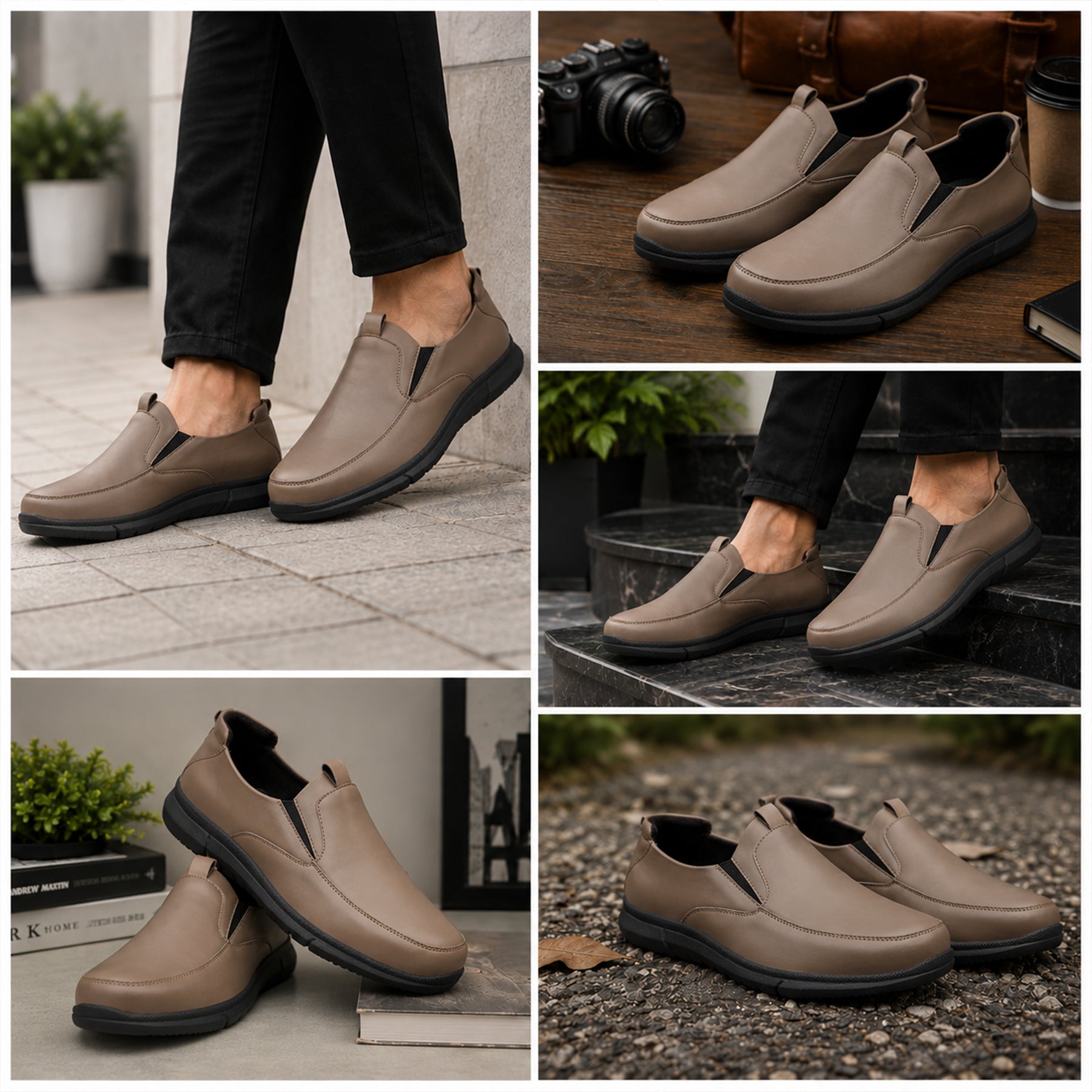 BAXXICO Mens Smart Comfort Slip On Shoes for All Day Wear