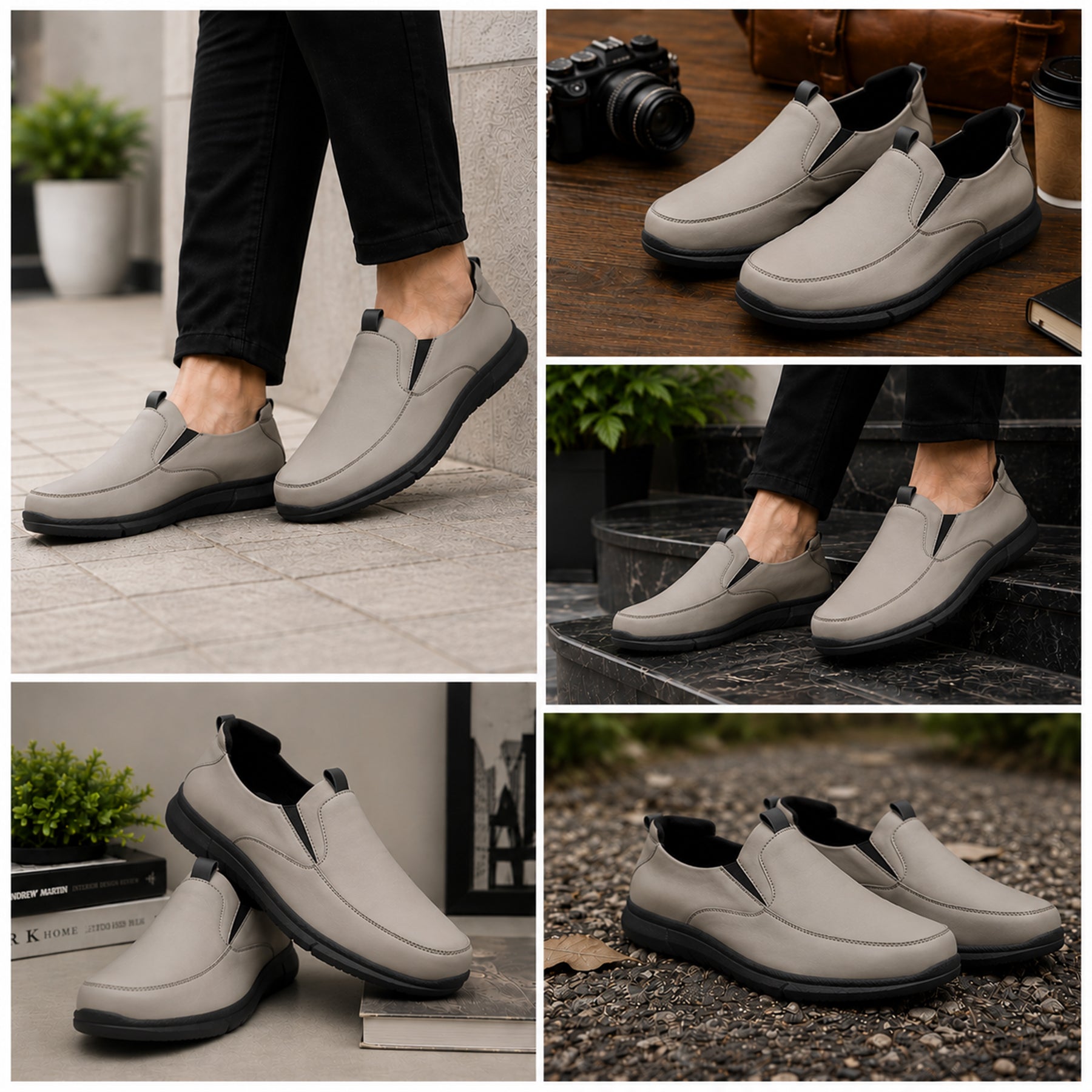 BAXXICO Mens Smart Comfort Slip On Shoes for All Day Wear