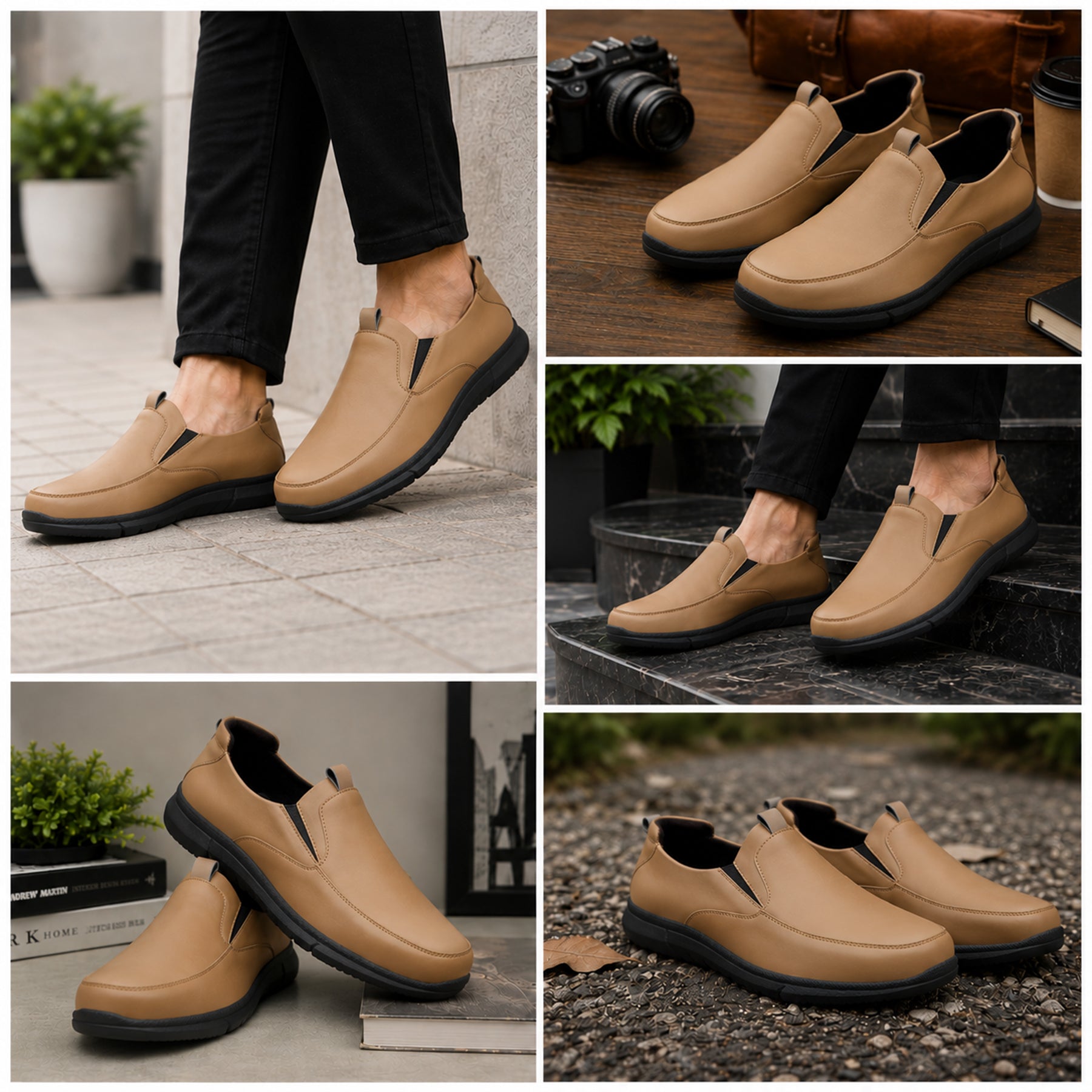 BAXXICO Mens Smart Comfort Slip On Shoes for All Day Wear