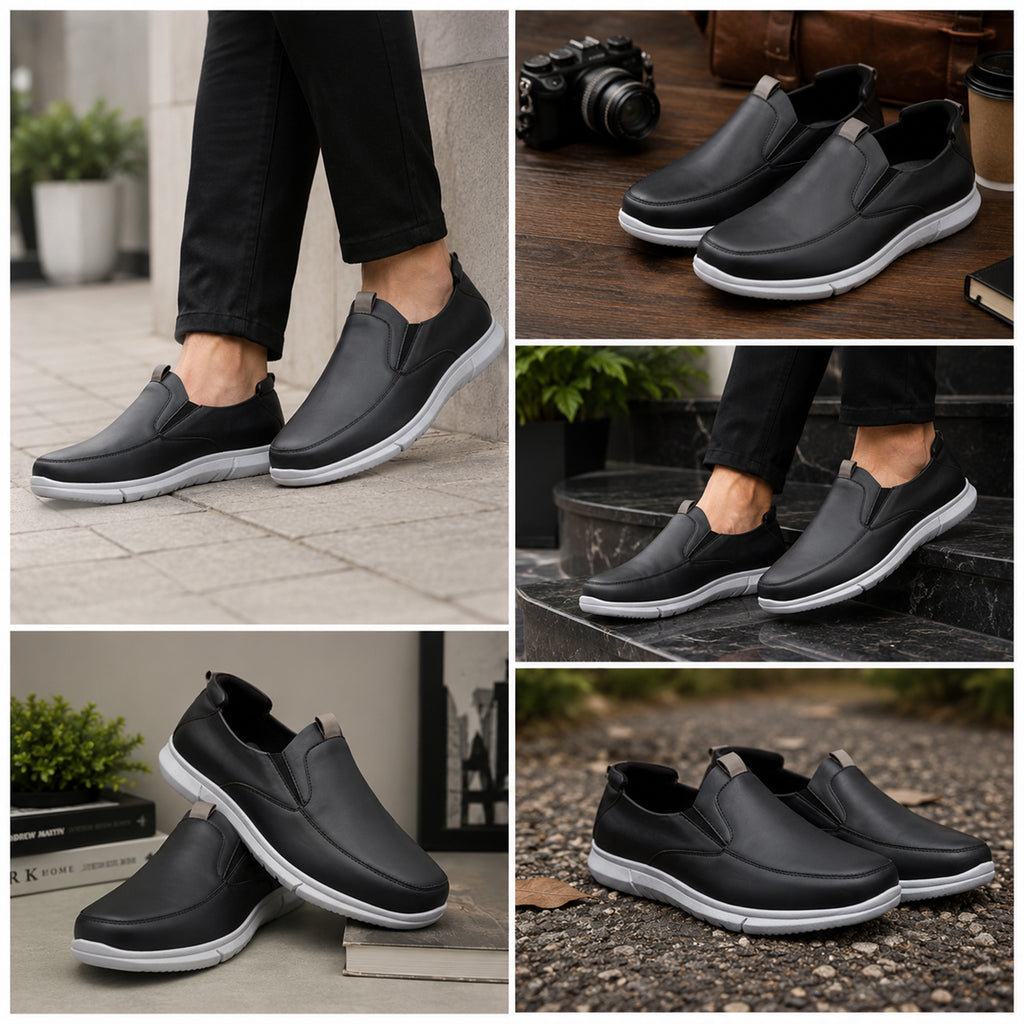 BAXXICO Mens Smart Comfort Slip On Shoes for All Day Wear