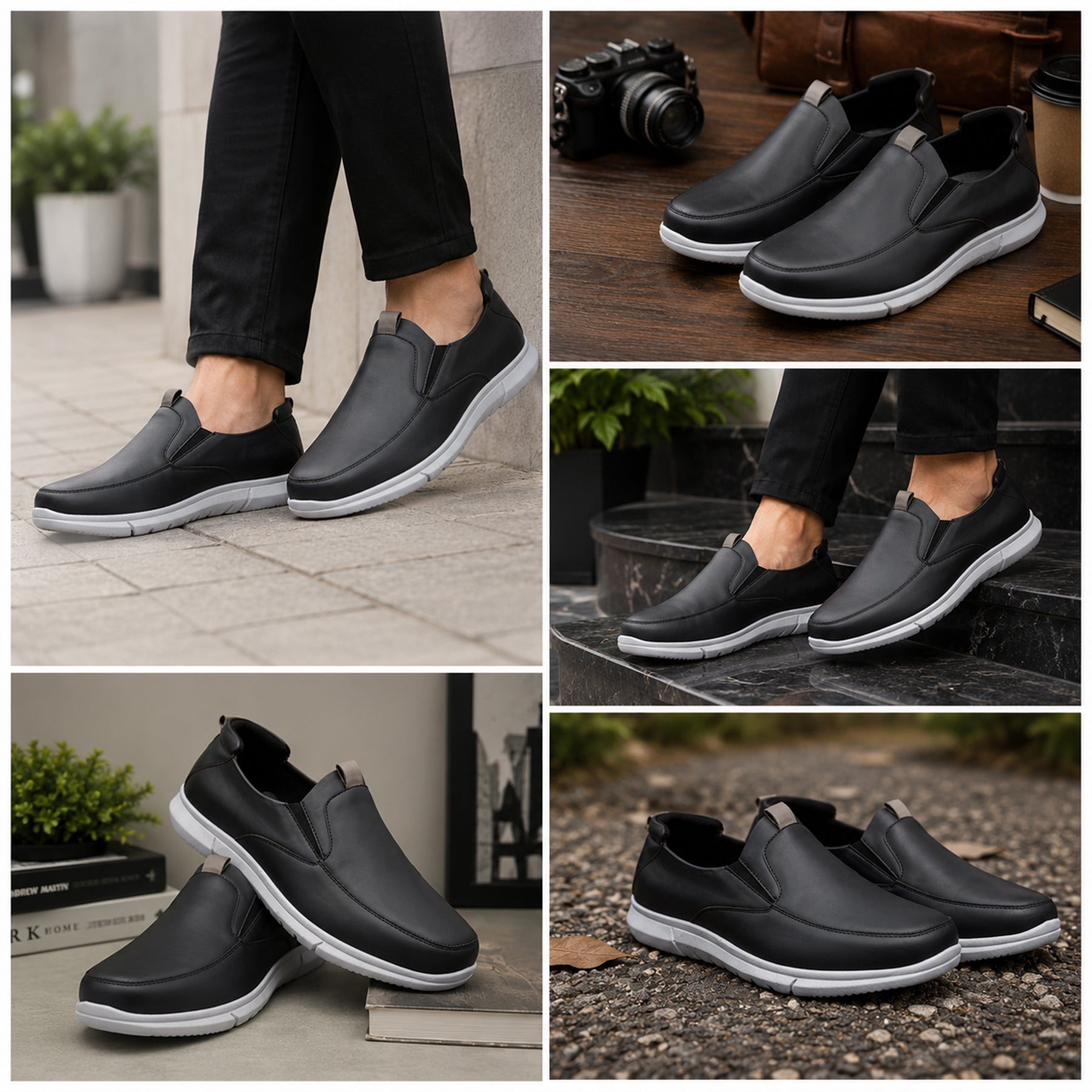 BAXXICO Mens Smart Comfort Slip On Shoes for All Day Wear