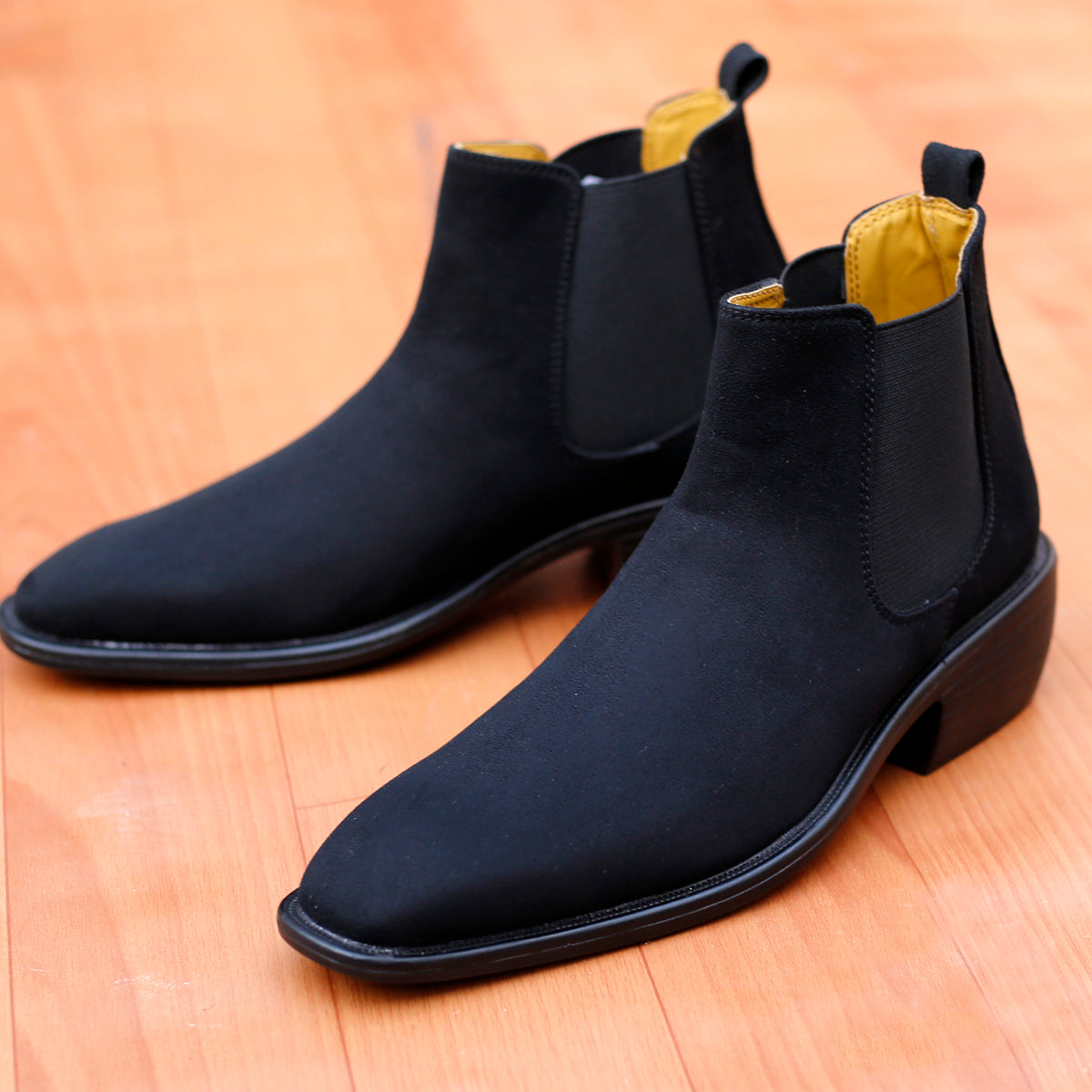 BAXXICO Mens Height Increasing Suede British Formal and Casual Wear Chelsea Boots