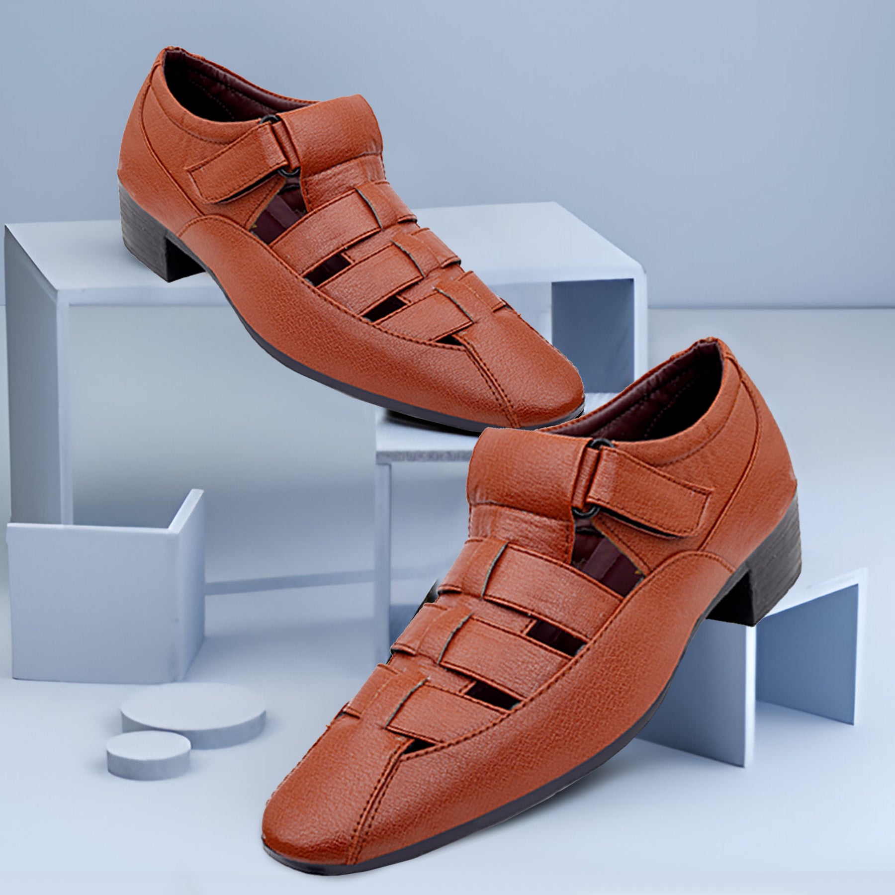 BAXXICO Mens Height Increasing Formal Roman Sandals