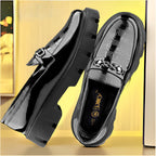 BAXXICO Premium Patent Vegan Buckle Slip ons for Men