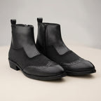 BAXXICO Mens Luxury Boots with Classic Brogue Texture Finish